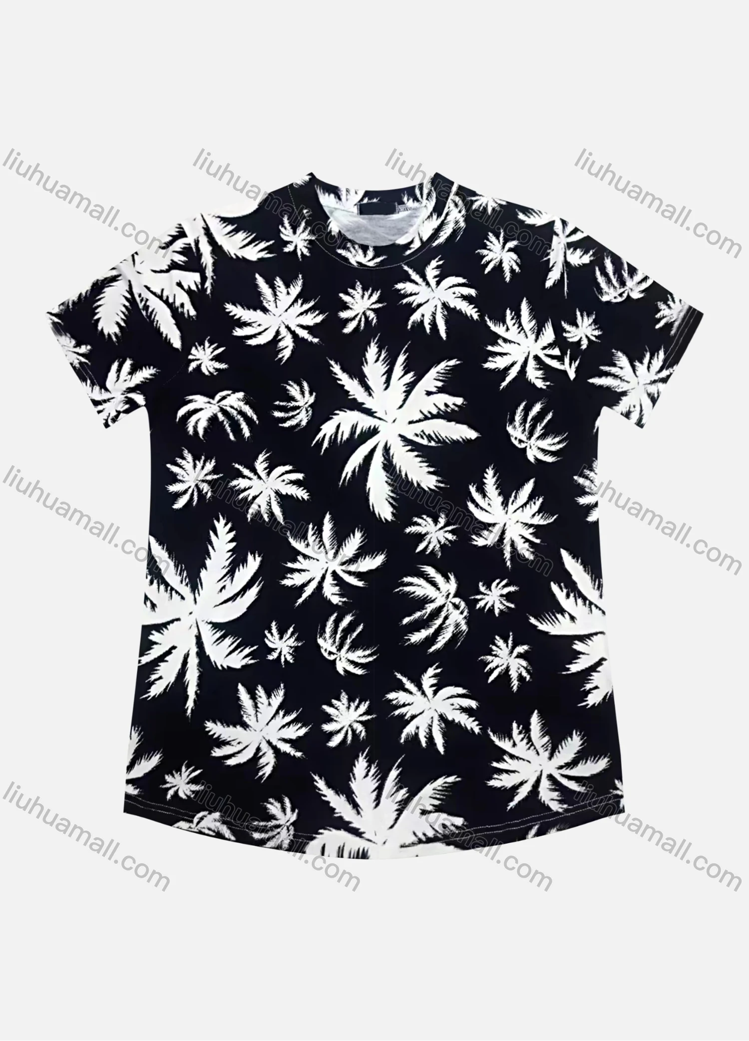 Wholesale Men's Casual V Neck Short Sleeve Allover Print T-Shirt - Liuhuamall