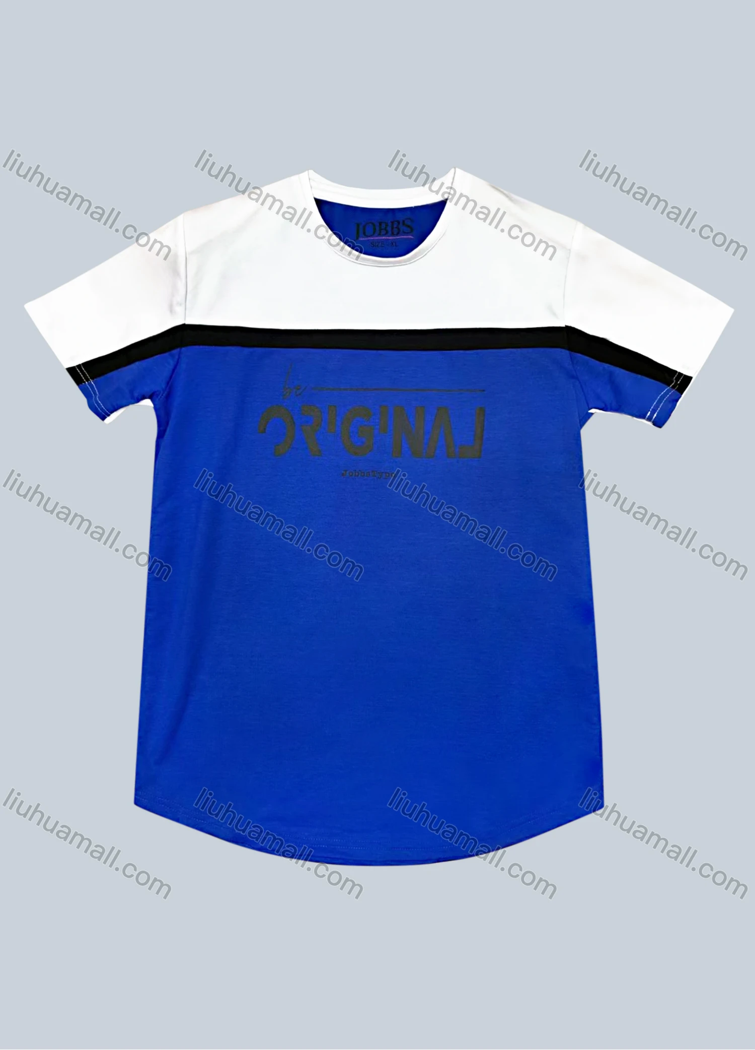 Wholesale Men's Casual V Neck Short Sleeve Colorblock Letter Print T-Shirt - Liuhuamall