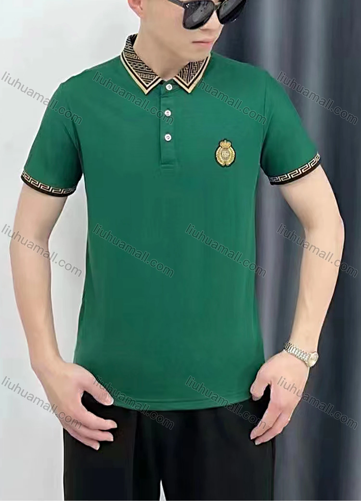 Wholesale Men's Short Sleeve Embroidered Polo Shirt - Liuhuamall