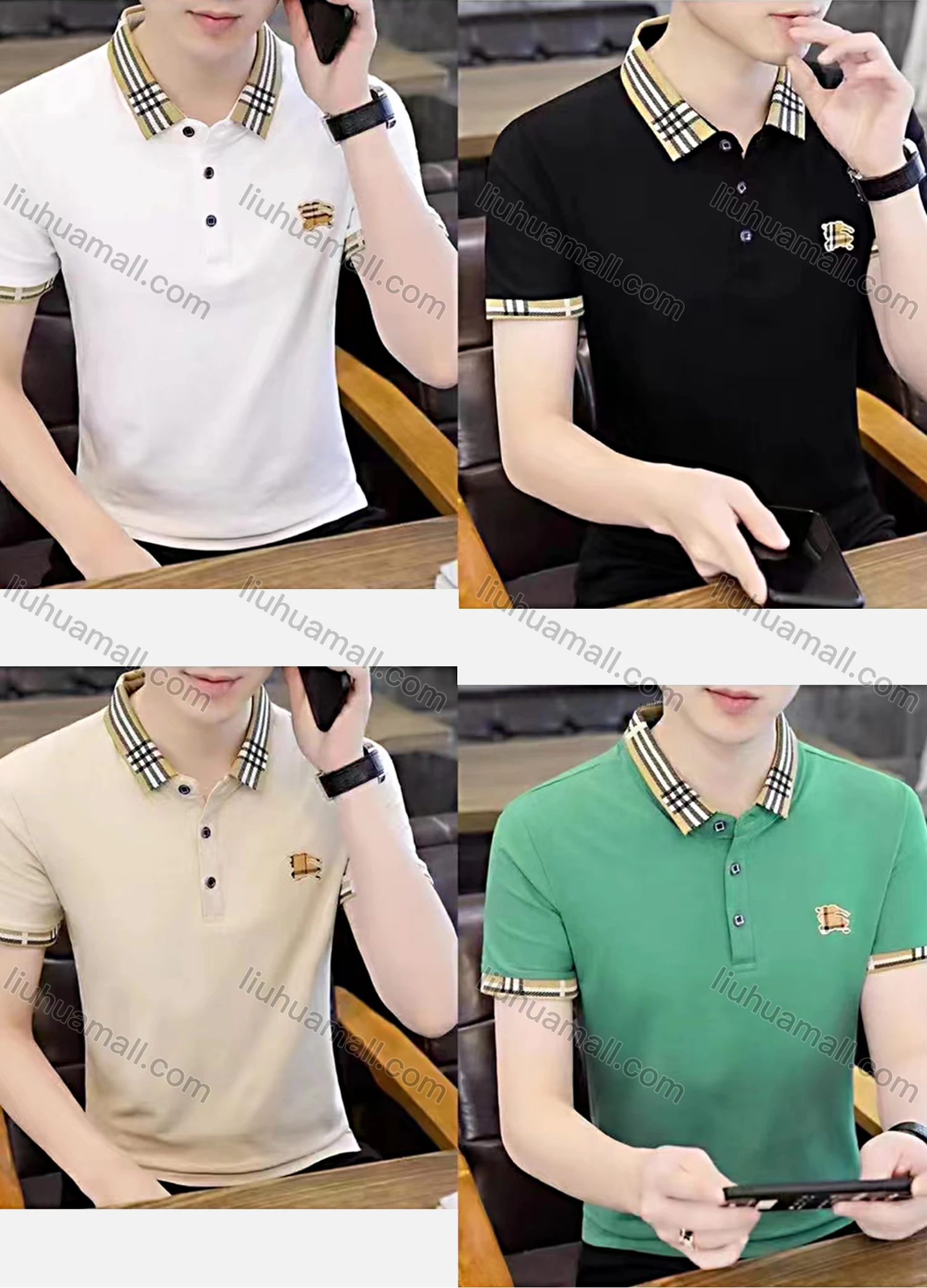 Wholesale Men's Short Sleeve Embroidered Polo Shirt - Liuhuamall
