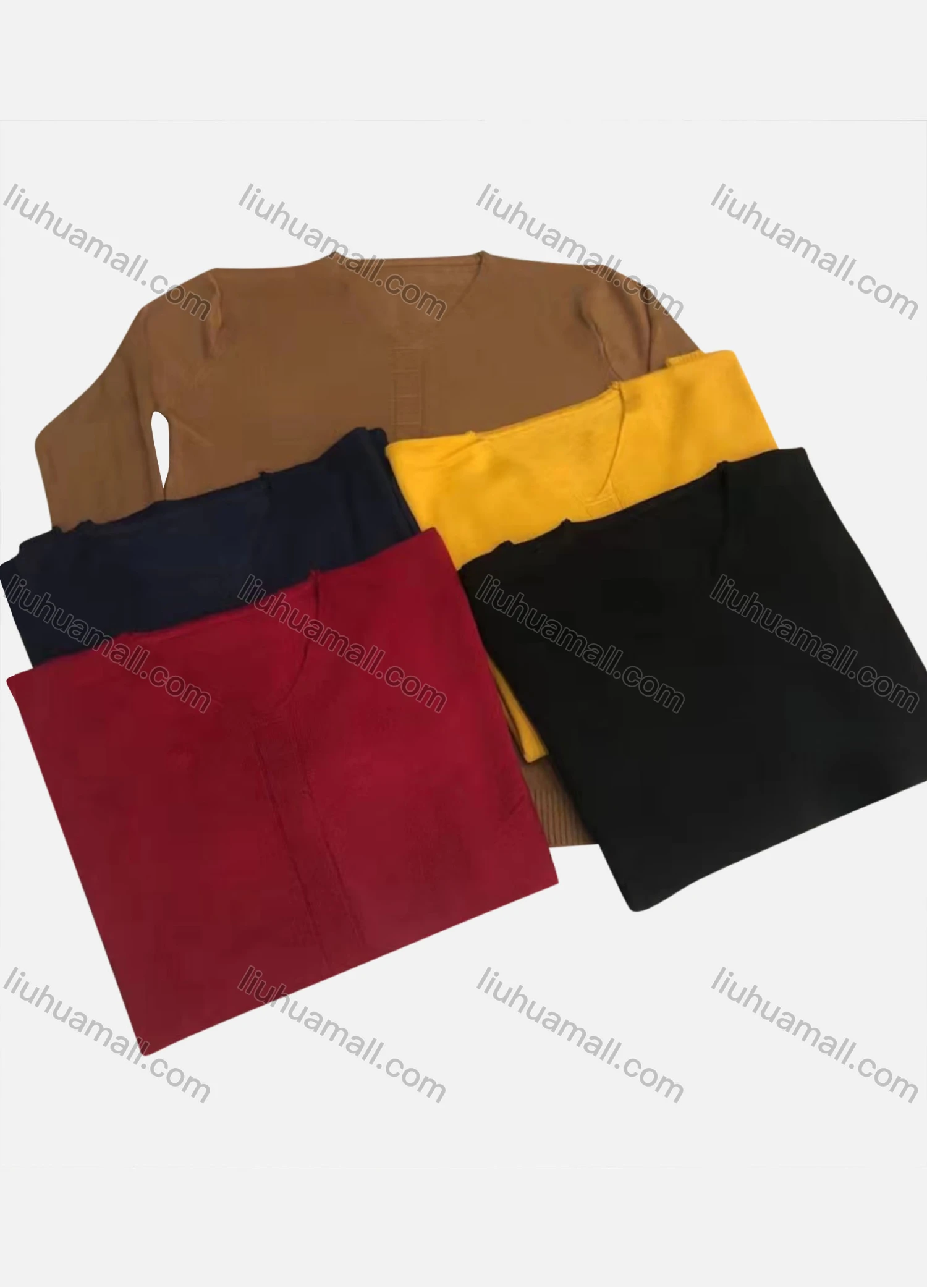 Wholesale Men's Casual Plain V Neck Long Sleeve Sweater - Liuhuamall