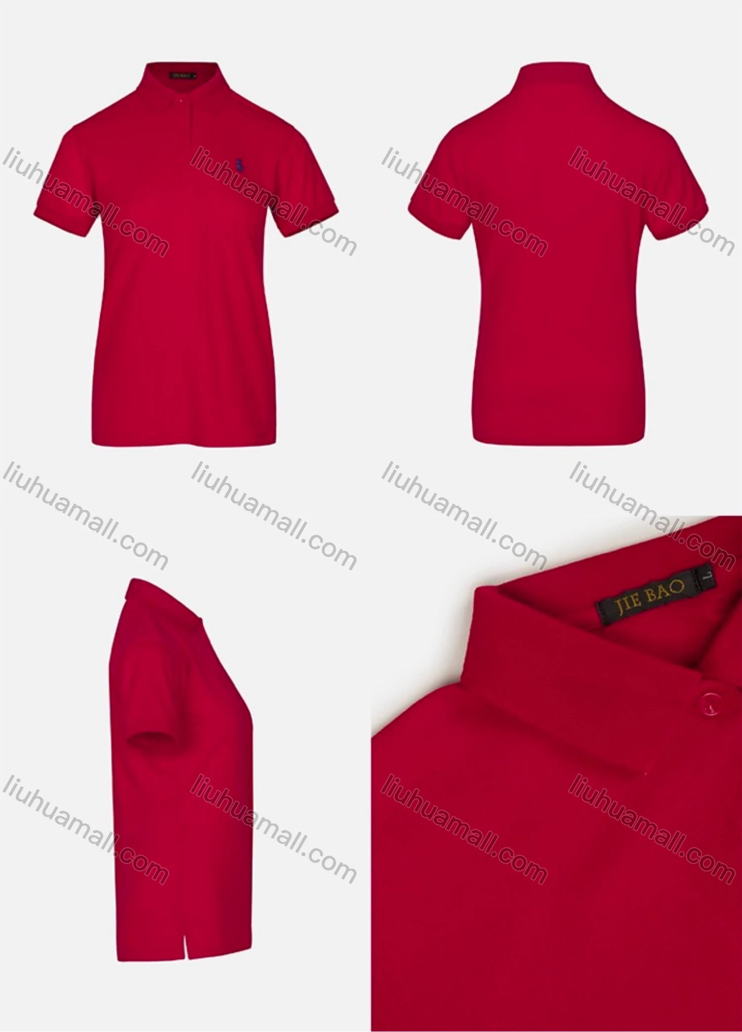 Wholesale Women's Casual Plain Short Sleeve Polo Shirt - Liuhuamall