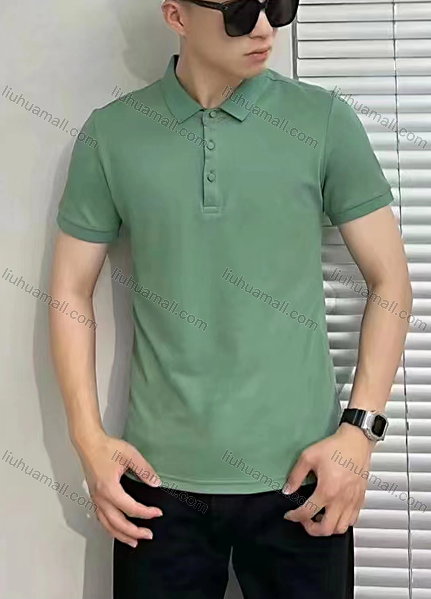 Wholesale Men's Short Sleeve Plain Polo Shirt - Liuhuamall