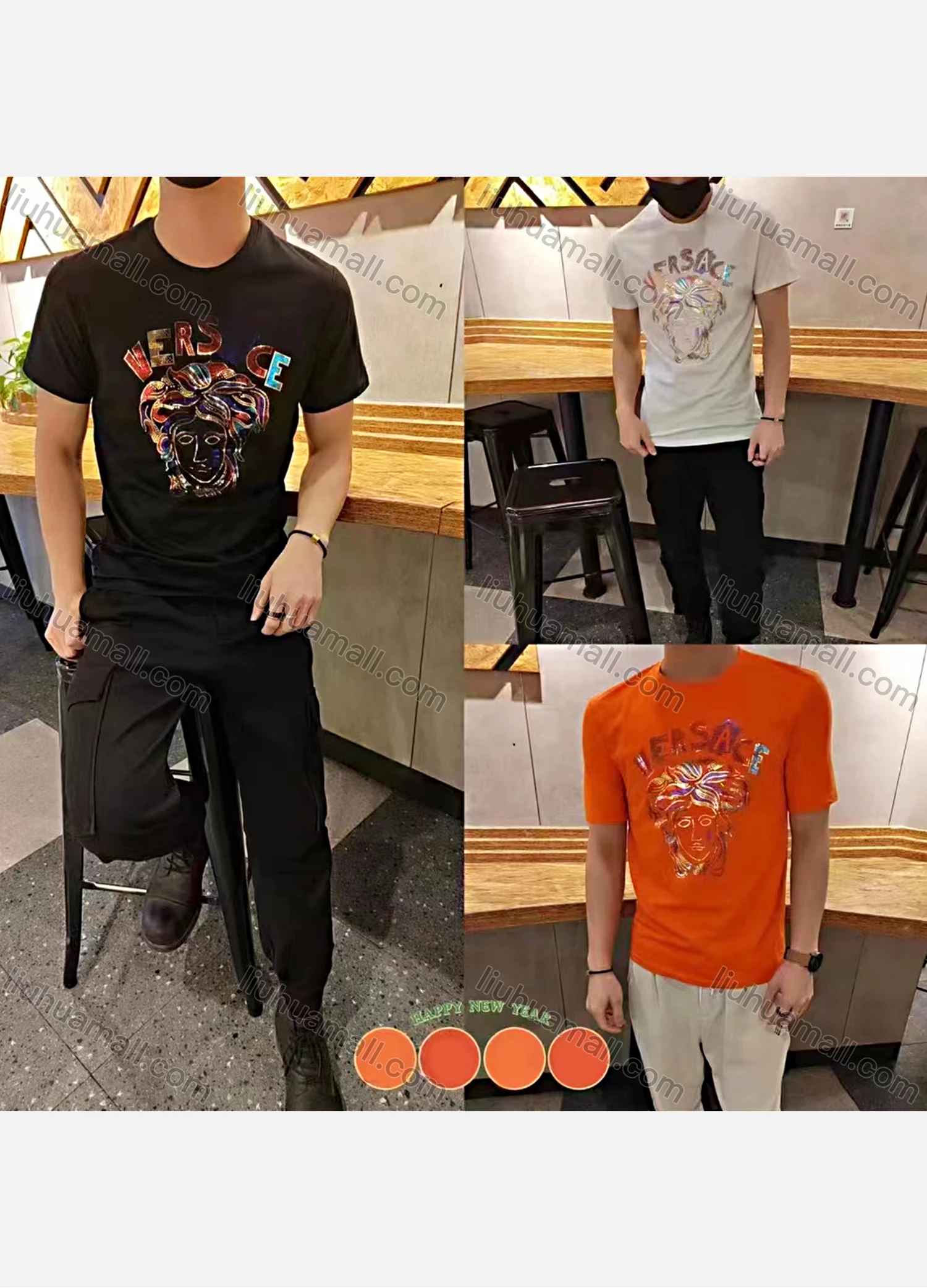 Wholesale Men's Casual Round Neck Short Sleeve Letter Print T-Shirt - Liuhuamall