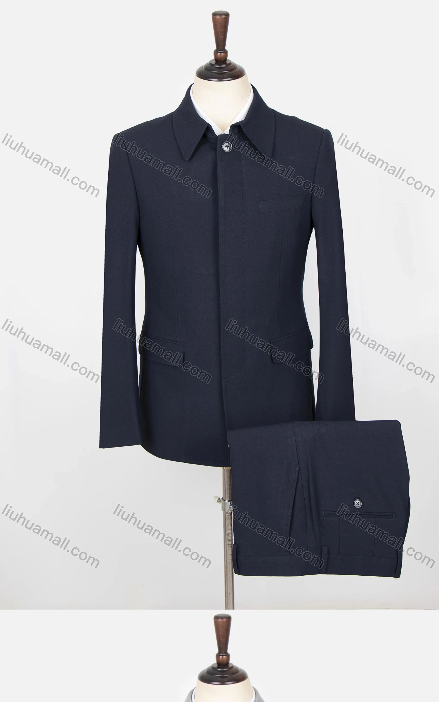 Wholesale Men's Plain Button Front Flap Pockets Chinese Tunic Suit & Pants 2-Piece Sets BA220308# - Liuhuamall