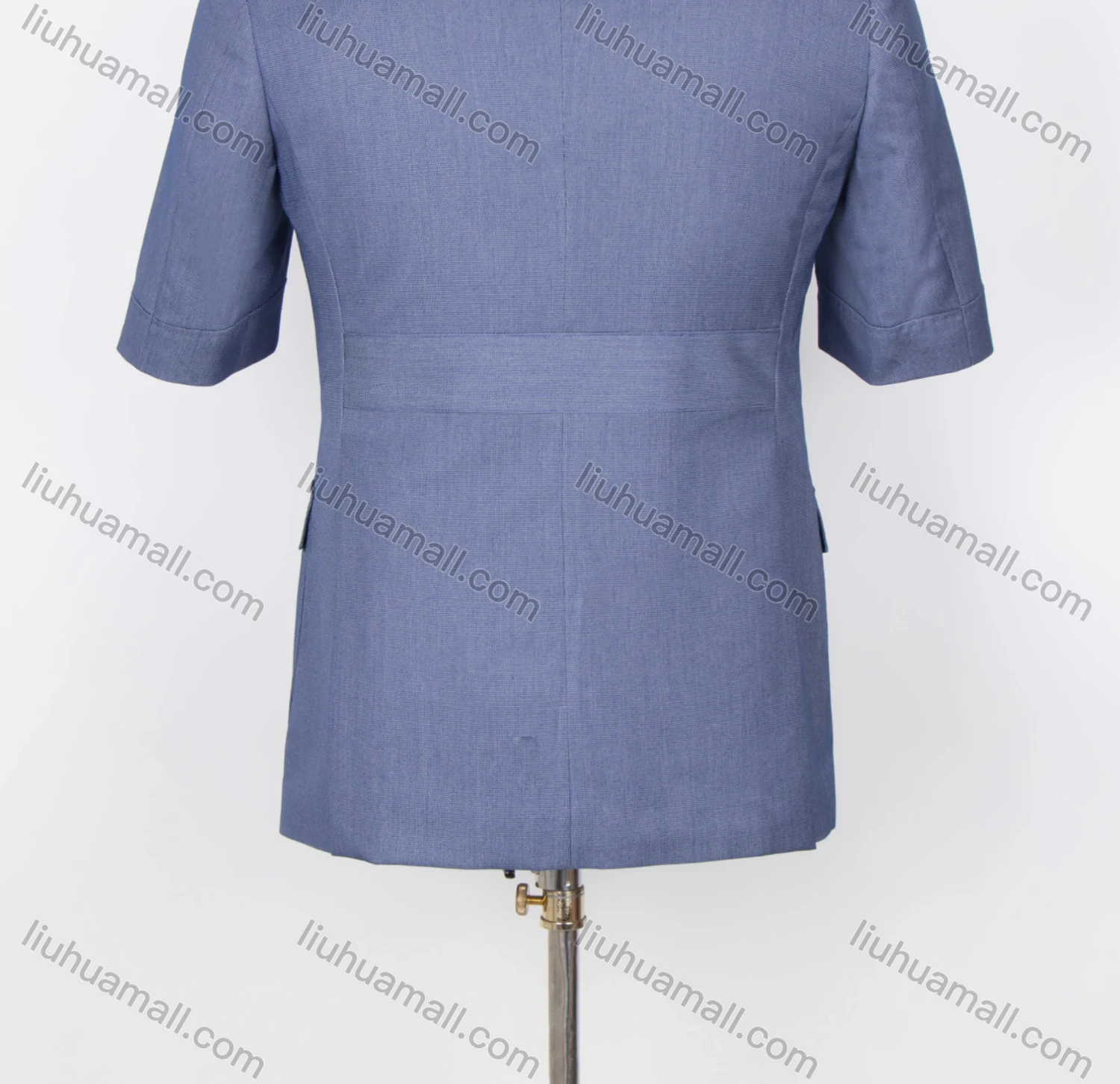 Wholesale Men's Plain Button Down Stand Collar Flap Pockets Short Sleeve Chinese Tunic Suit & Pants 2-Piece Sets BV220304# - Liuhuamall