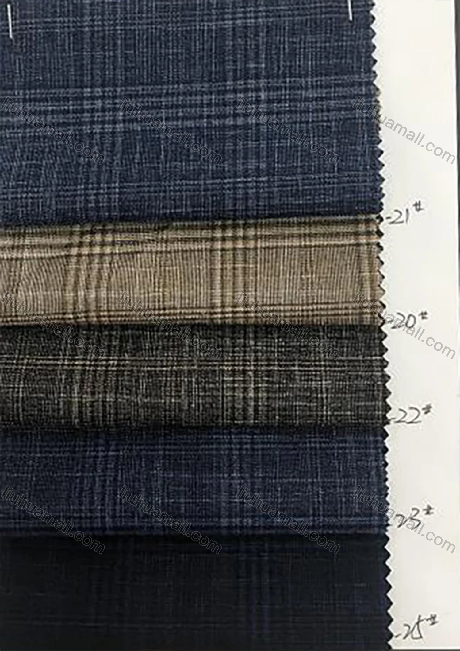 Wholesale Men's Plaid Print Button Front Stand Collar Patch Pocket Short Sleeve Chinese Tunic Suit & Pants 2-Piece Sets BV220306# - Liuhuamall