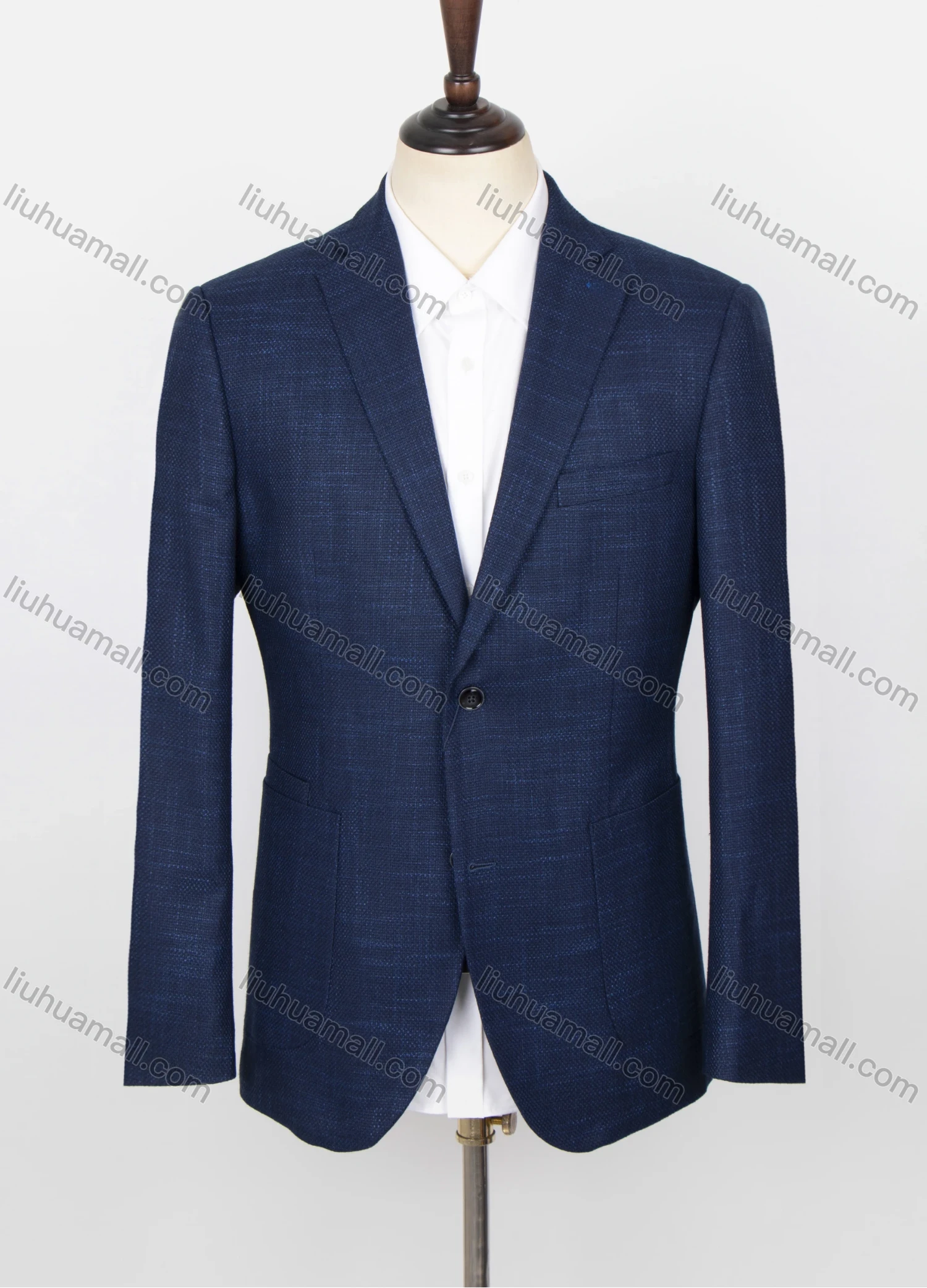 Wholesale Men's Formal Plain Lapel Long Sleeve Two Buttons Patch Pocket Blazer Jackets - Liuhuamall