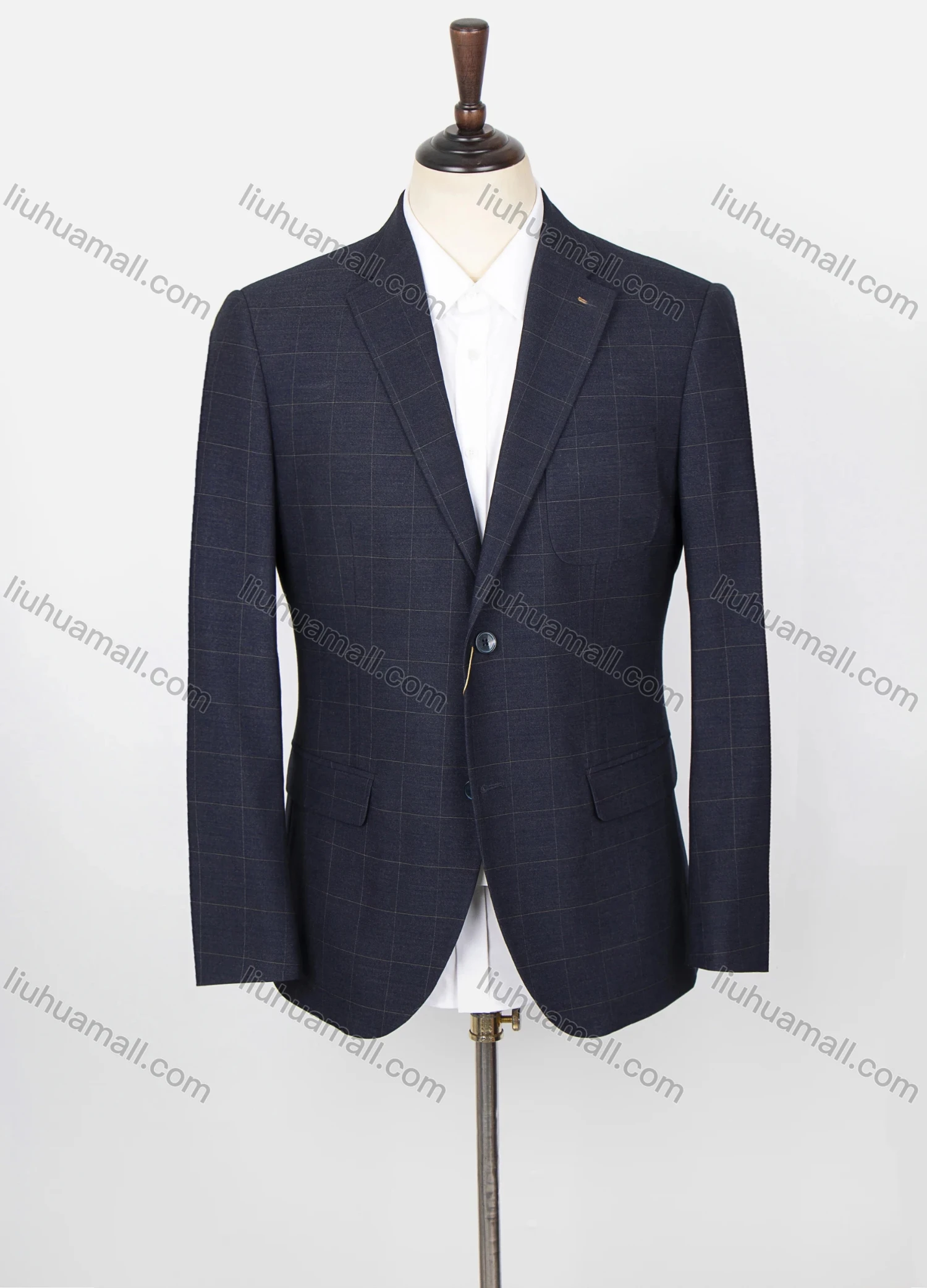 Wholesale Men's Formal Lapel Long Sleeve Two Buttons Flap Pockets Plain Blazer Jackets - Liuhuamall