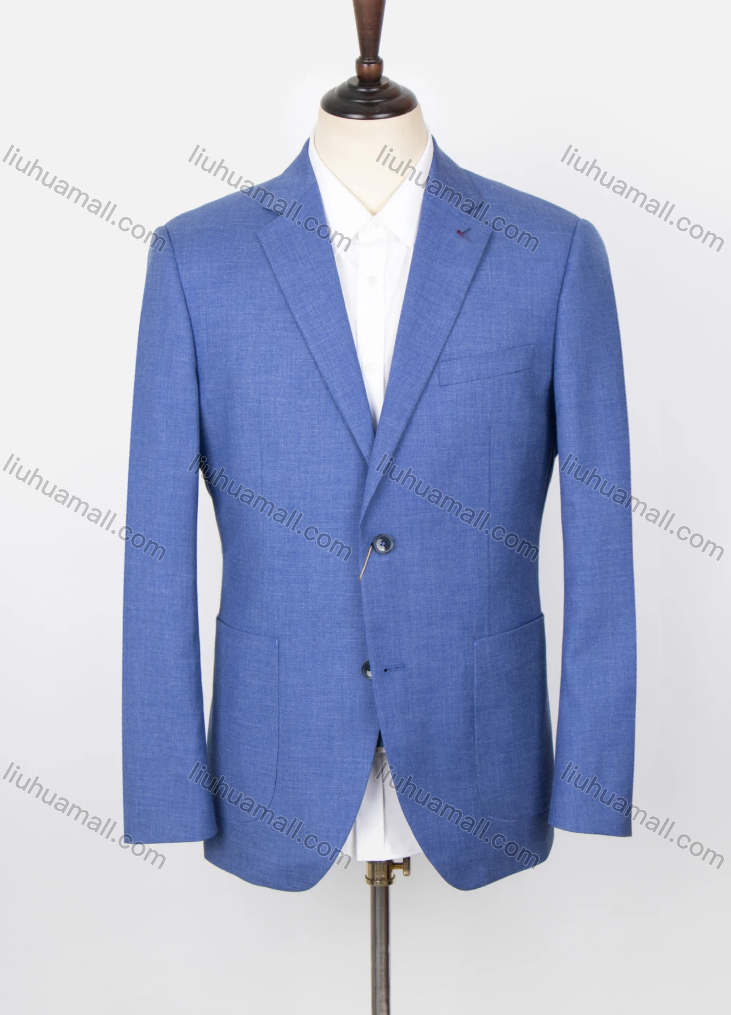 Wholesale Men's Formal Plain Lapel Long Sleeve Two Buttons Patch Pocket Blazer Jackets - Liuhuamall
