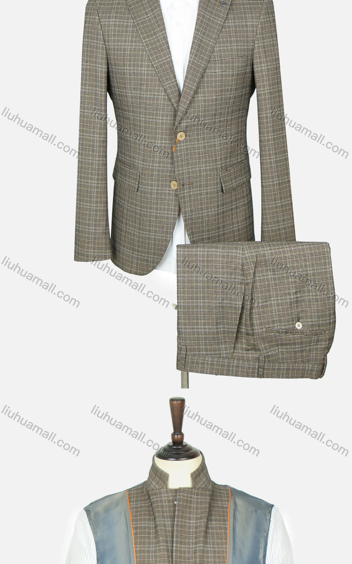 Wholesale Men's Business Plain Two Buttons Flap Pockets Blazer & Suit Pants 2-Piece Suit Sets GF220306# - Liuhuamall