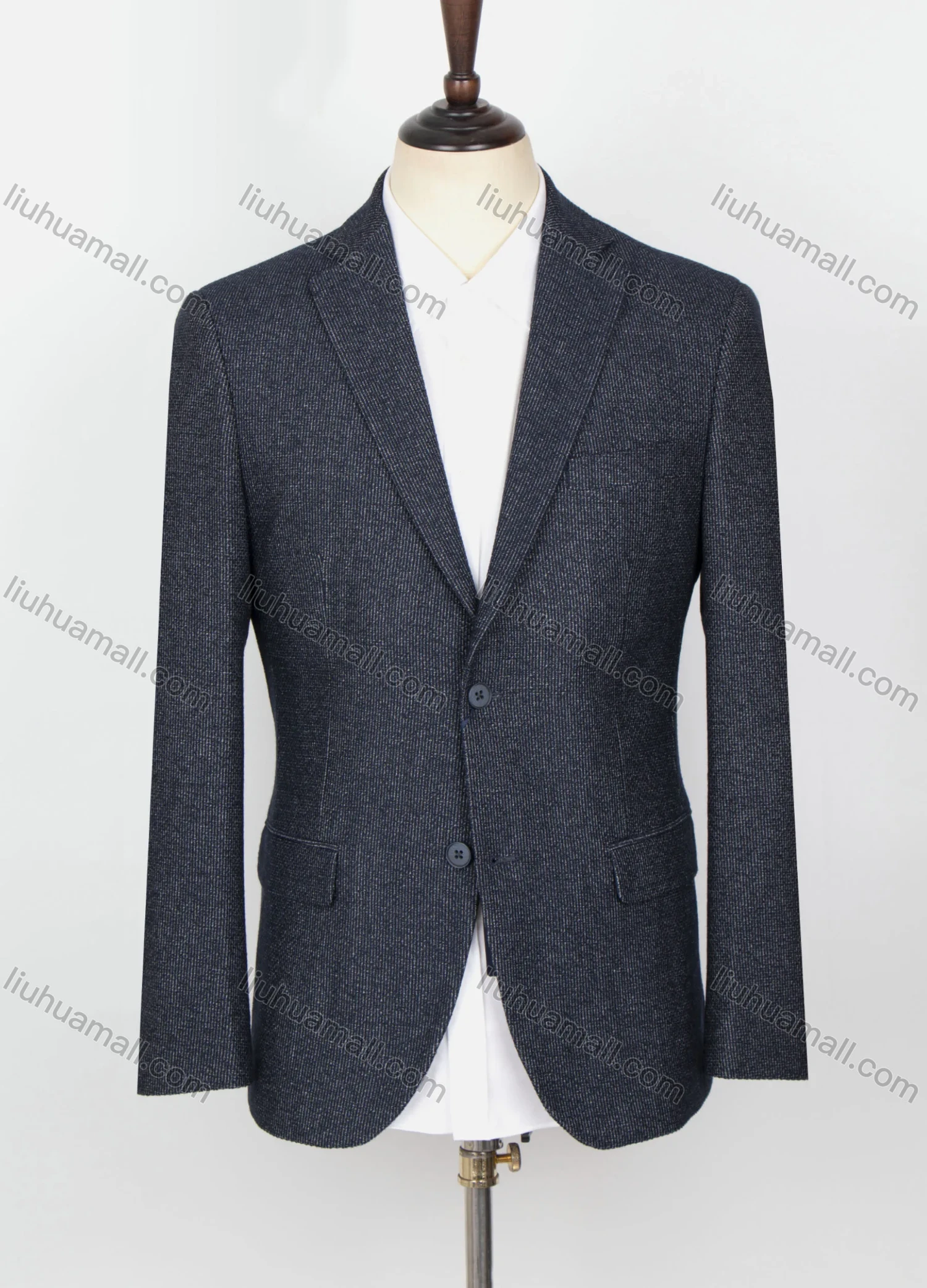 Wholesale Men's Formal Plain Lapel Long Sleeve Two Buttons Flap Pockets Blazer Jackets - Liuhuamall