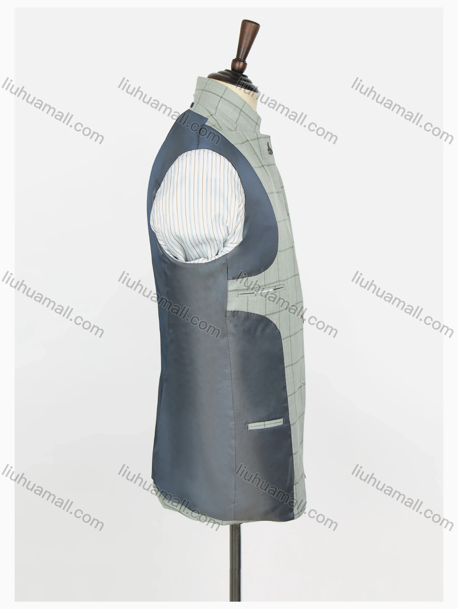 Wholesale Men's Formal Lapel Long Sleeve Patch Pocket Two Buttons Plaid Blazer Jackets - Liuhuamall