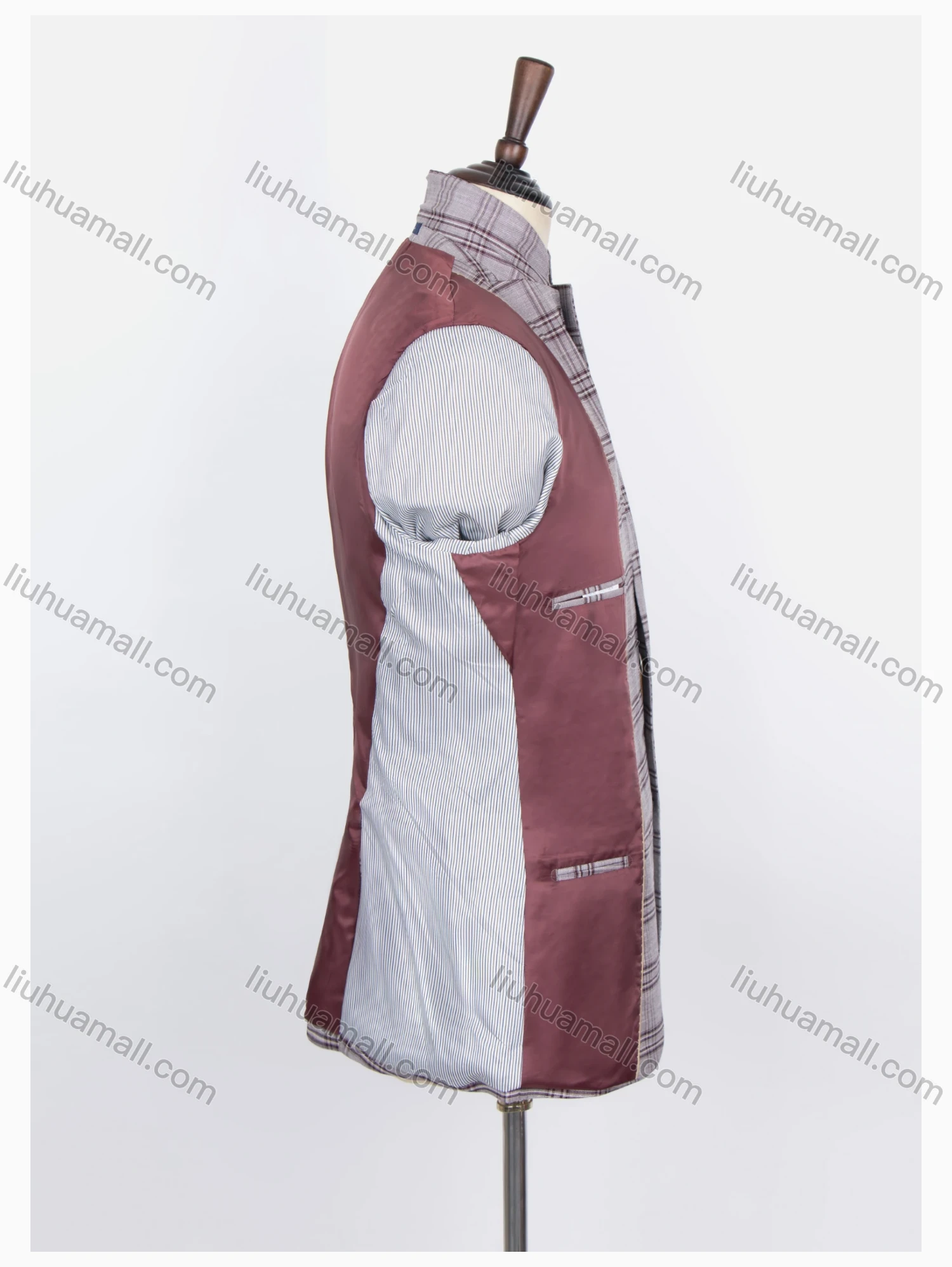 Wholesale Men's Formal Lapel Long Sleeve Two Buttons Patch Pocket Plaid Blazer Jackets - Liuhuamall