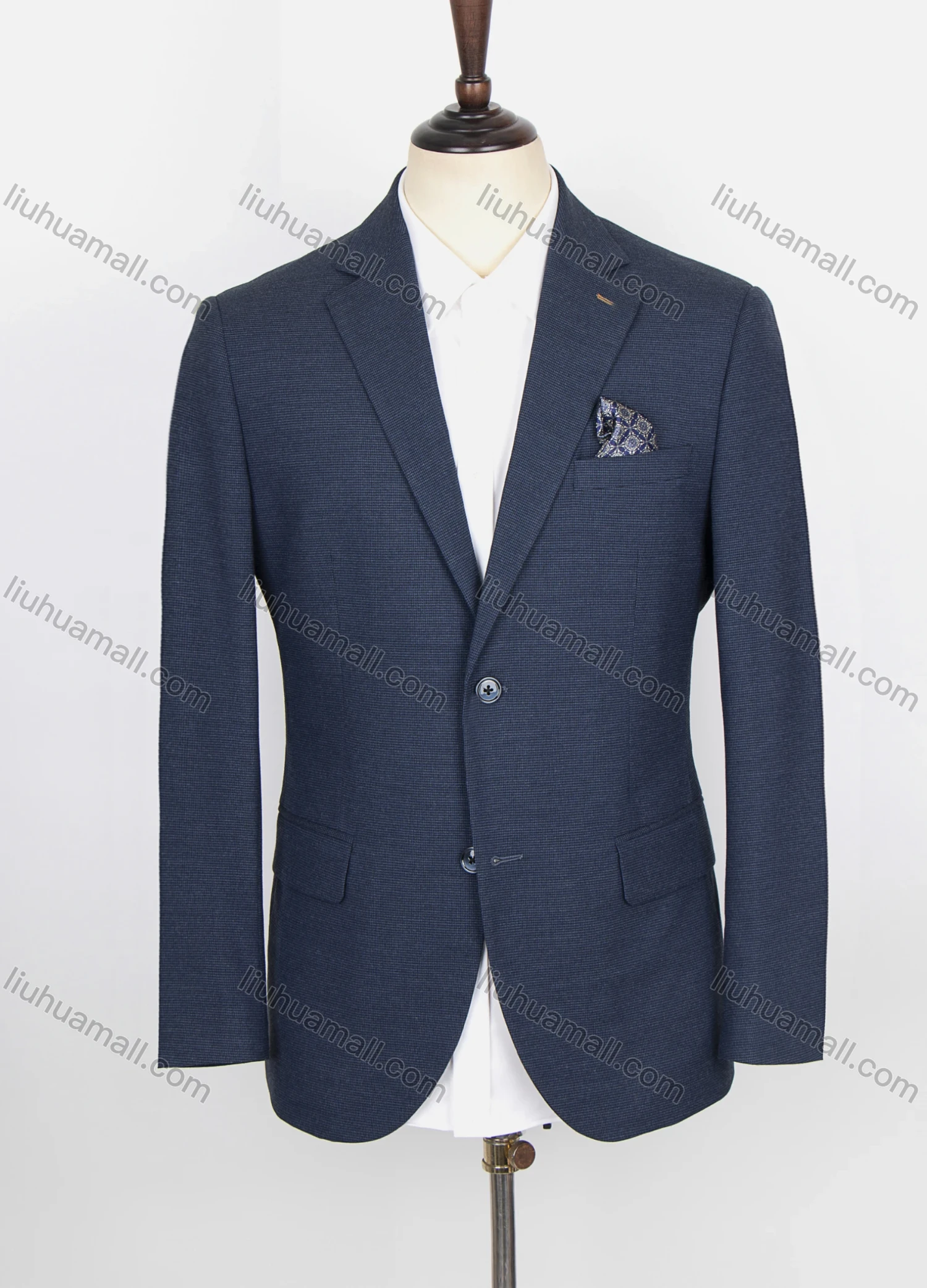 Wholesale Men's Formal Plain Lapel Long Sleeve Two Buttons Flap Pockets Blazer Jackets - Liuhuamall