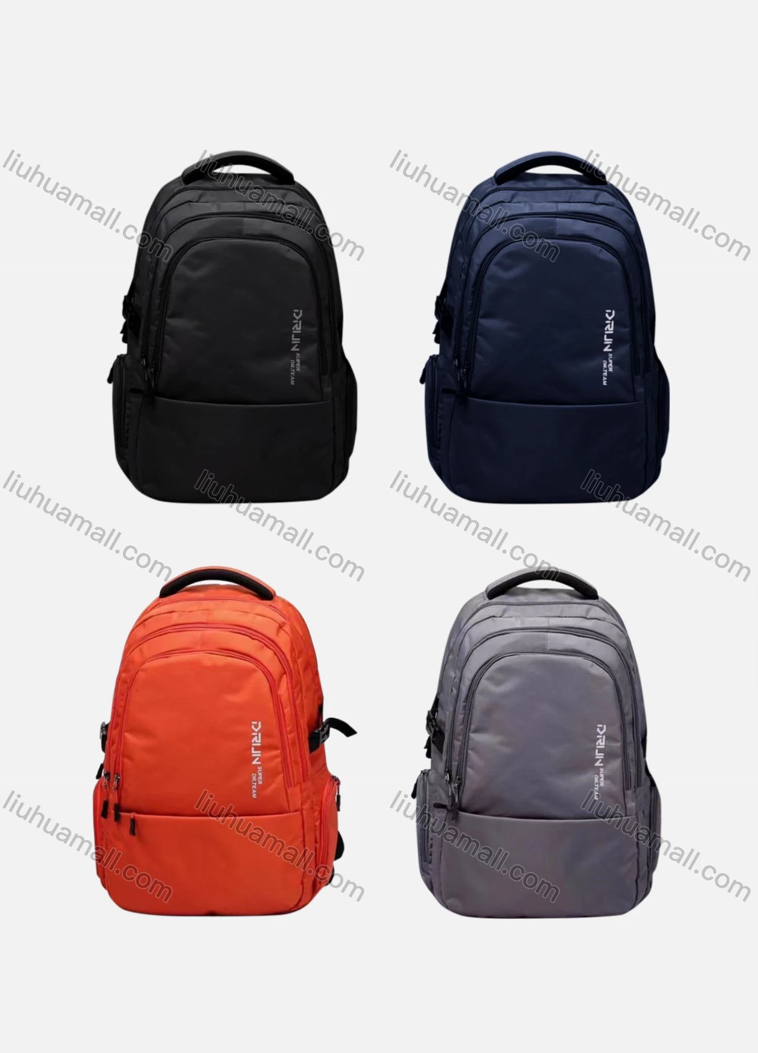 Wholesale Unisex Fashion Casual Travel School Laptop Nylon Plain Backpack With Multiple Compartments - Liuhuamall
