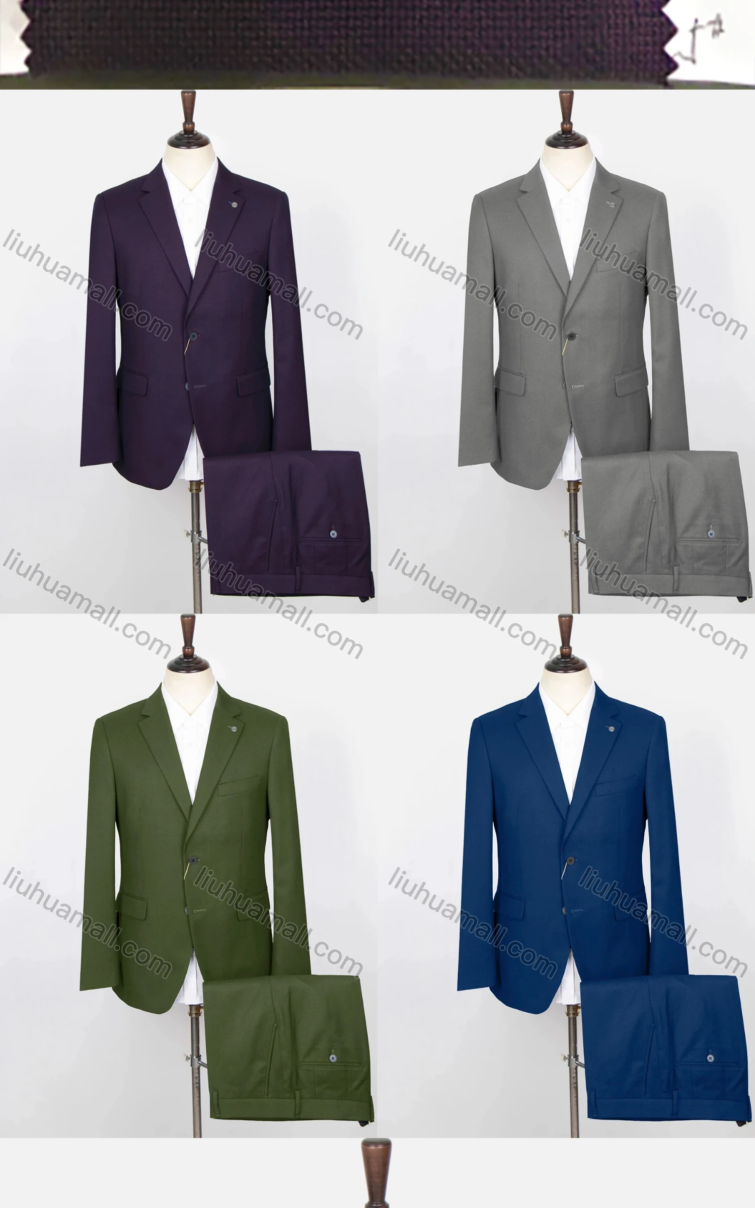 Wholesale Men's Plain Two Buttons Flap Pockets Lapel Blazer & Suit Pants 2-Piece Suit Sets SD220327S# - Liuhuamall