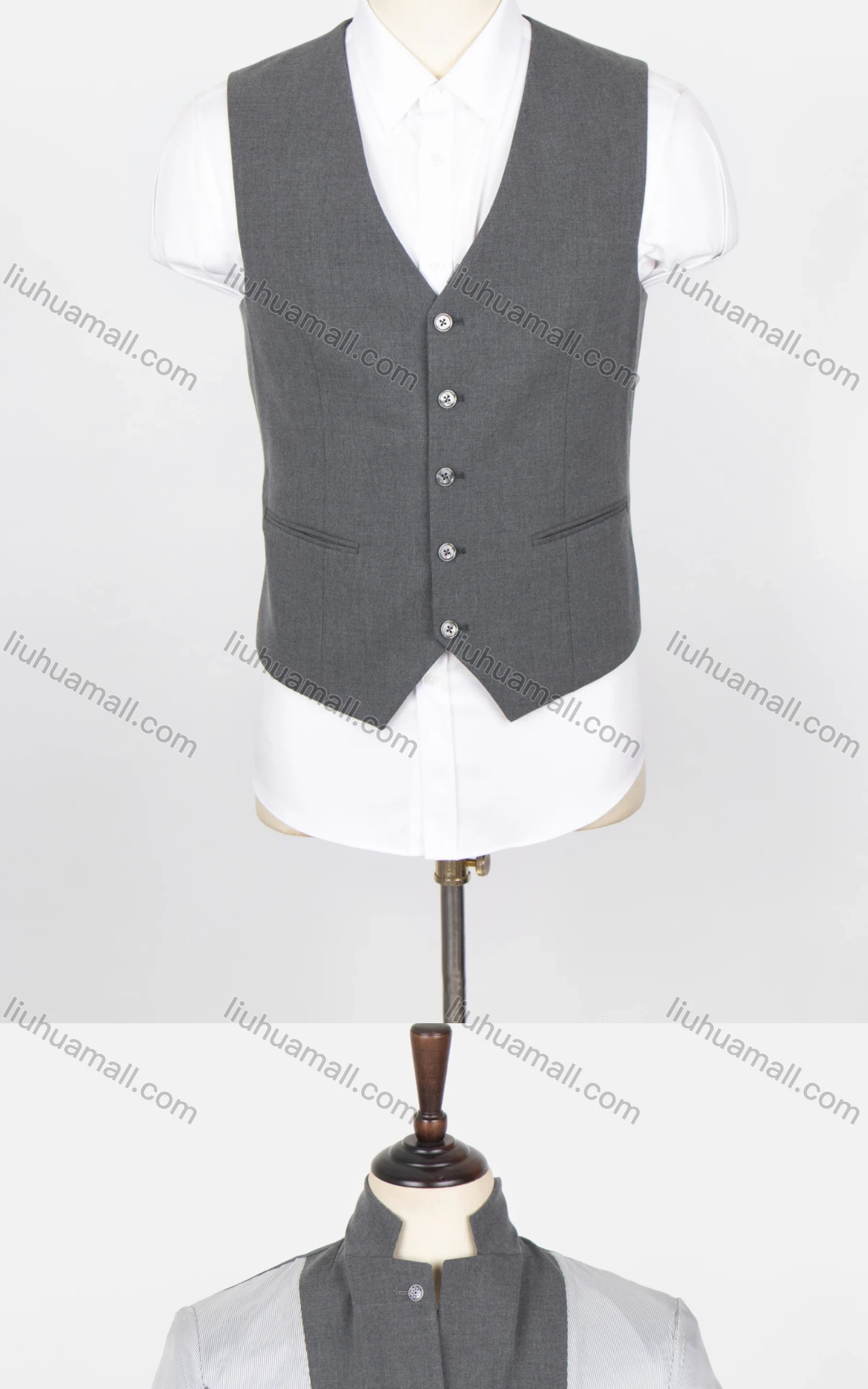 Wholesale Men's Business Plain One Button Flap Pockets Blazer & Vest & Suit Pants 3-Piece Suit Sets SD220333S# - Liuhuamall