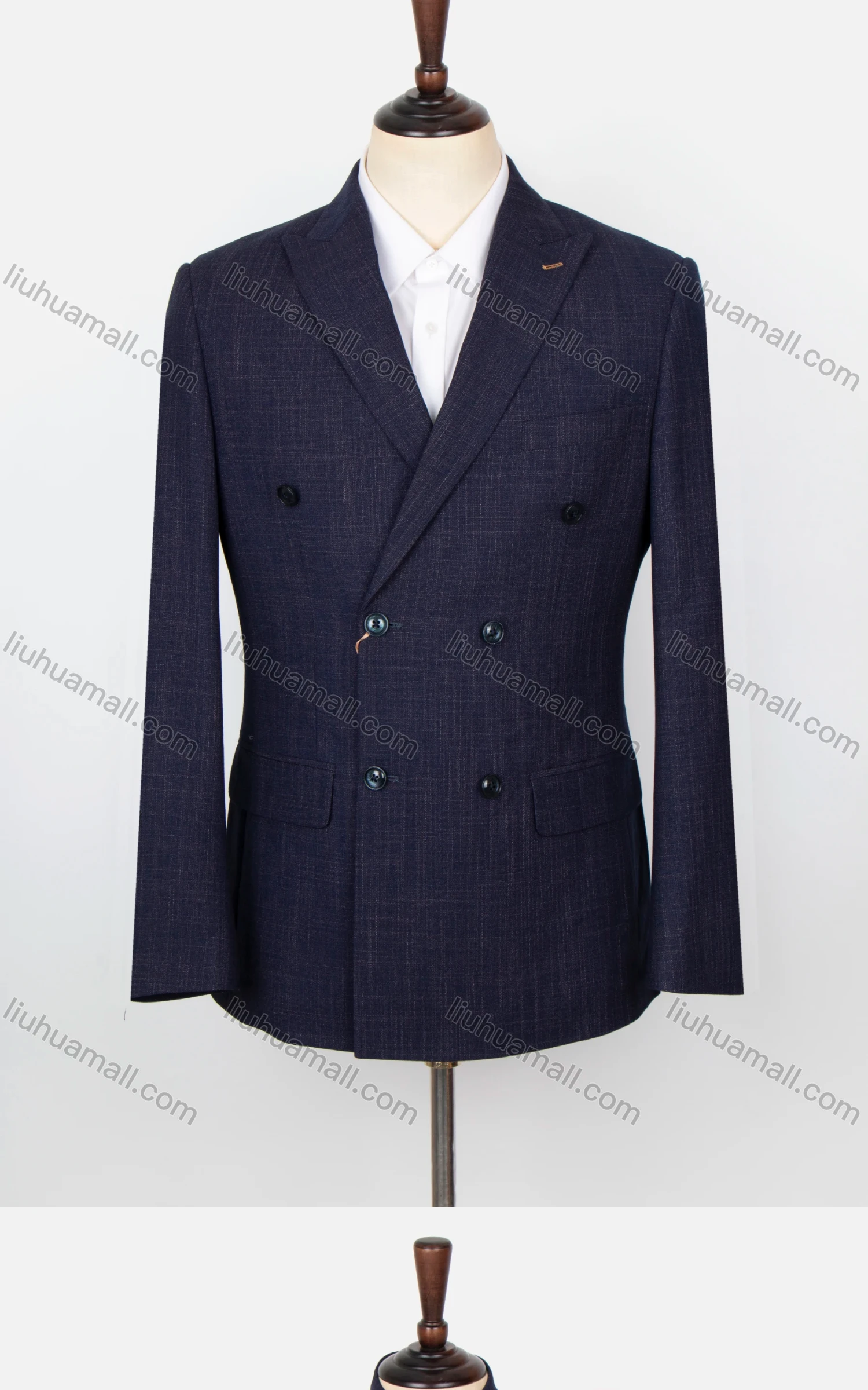 Wholesale Men's Formal Lapel Long Sleeve Flap Pockets Double Breasted Blazer Jackets X6567# - Liuhuamall