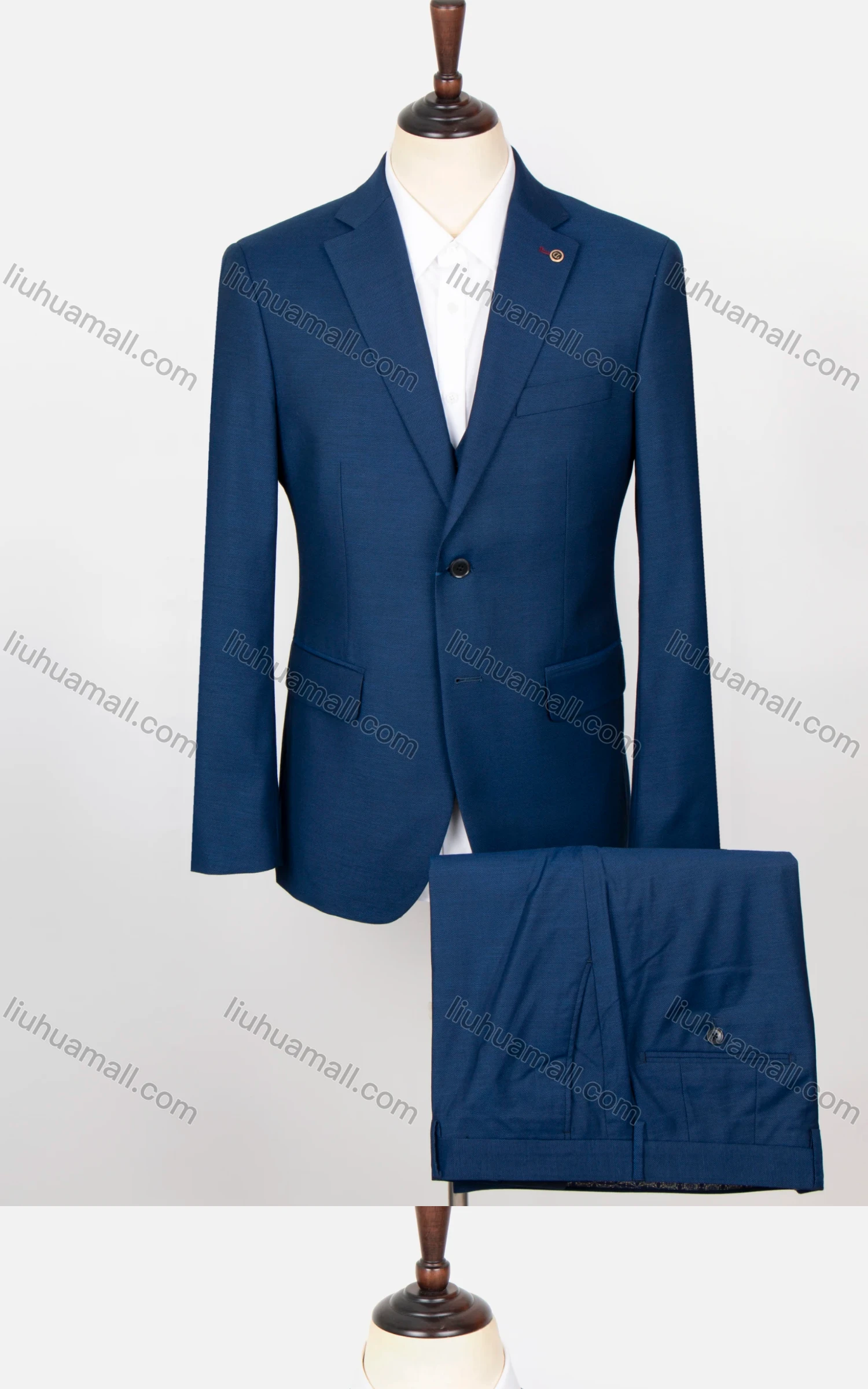 Wholesale Men's Business Plain 2 Button Flap Pockets Blazer & Vest & Suit Pants 3-Piece Suit Sets X7123# - Liuhuamall