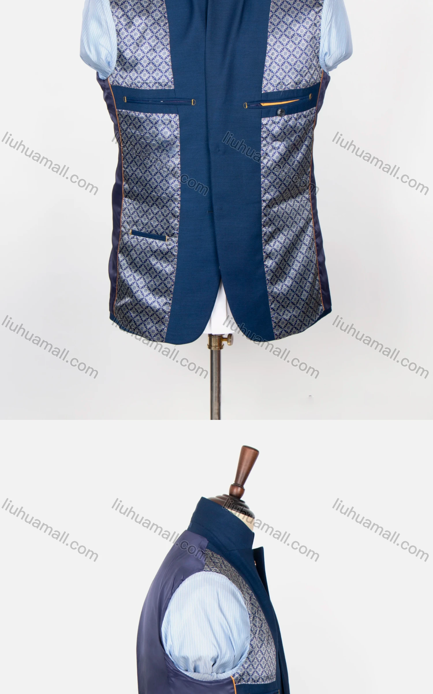 Wholesale Men's Business Plain 2 Button Flap Pockets Blazer & Vest & Suit Pants 3-Piece Suit Sets X7123# - Liuhuamall