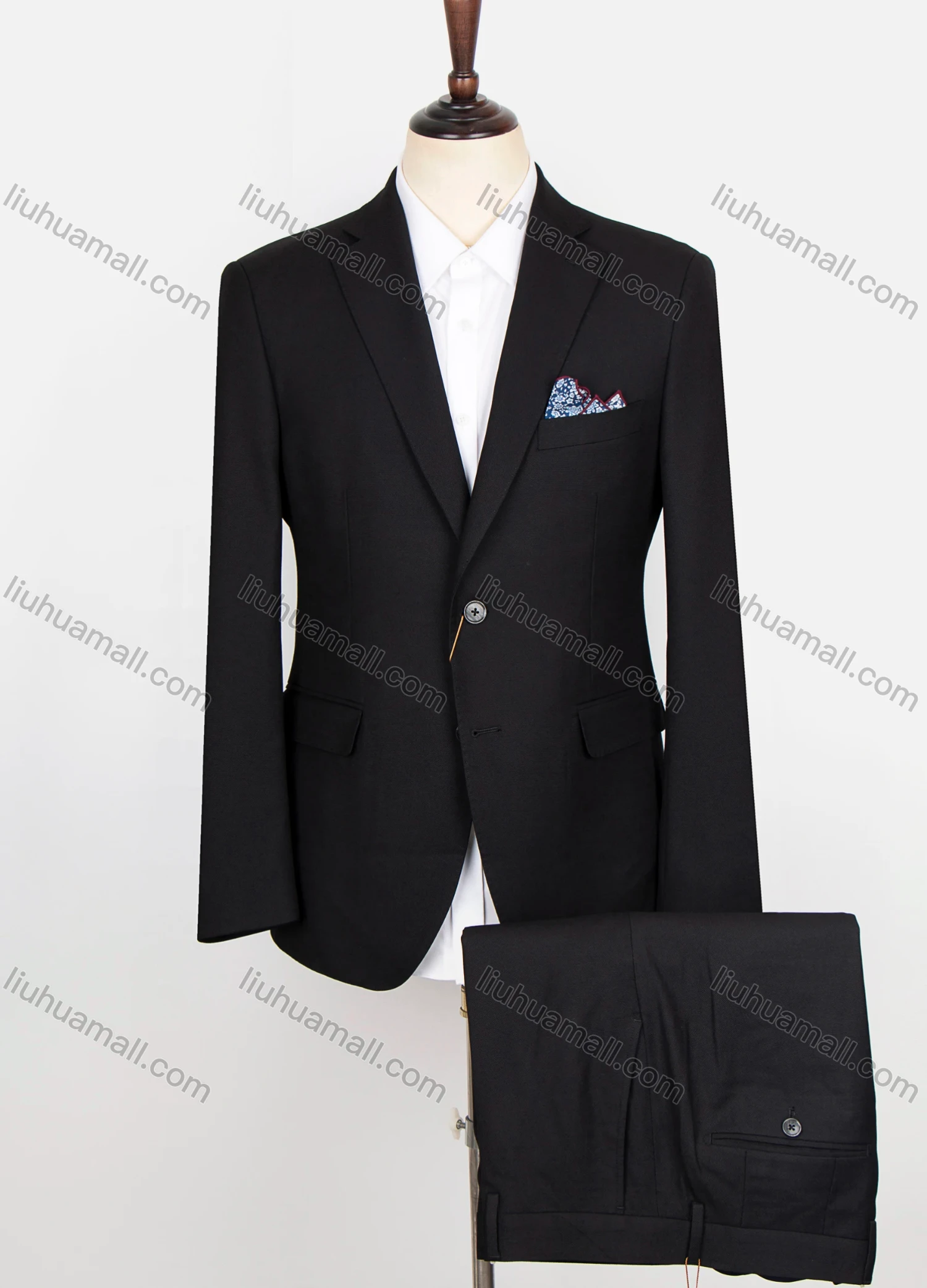 Wholesale Men's Formal Plain Two Buttons Flap Pockets Blazer & Suit Pants 2-Piece Suit Sets DB220420-2# - Liuhuamall
