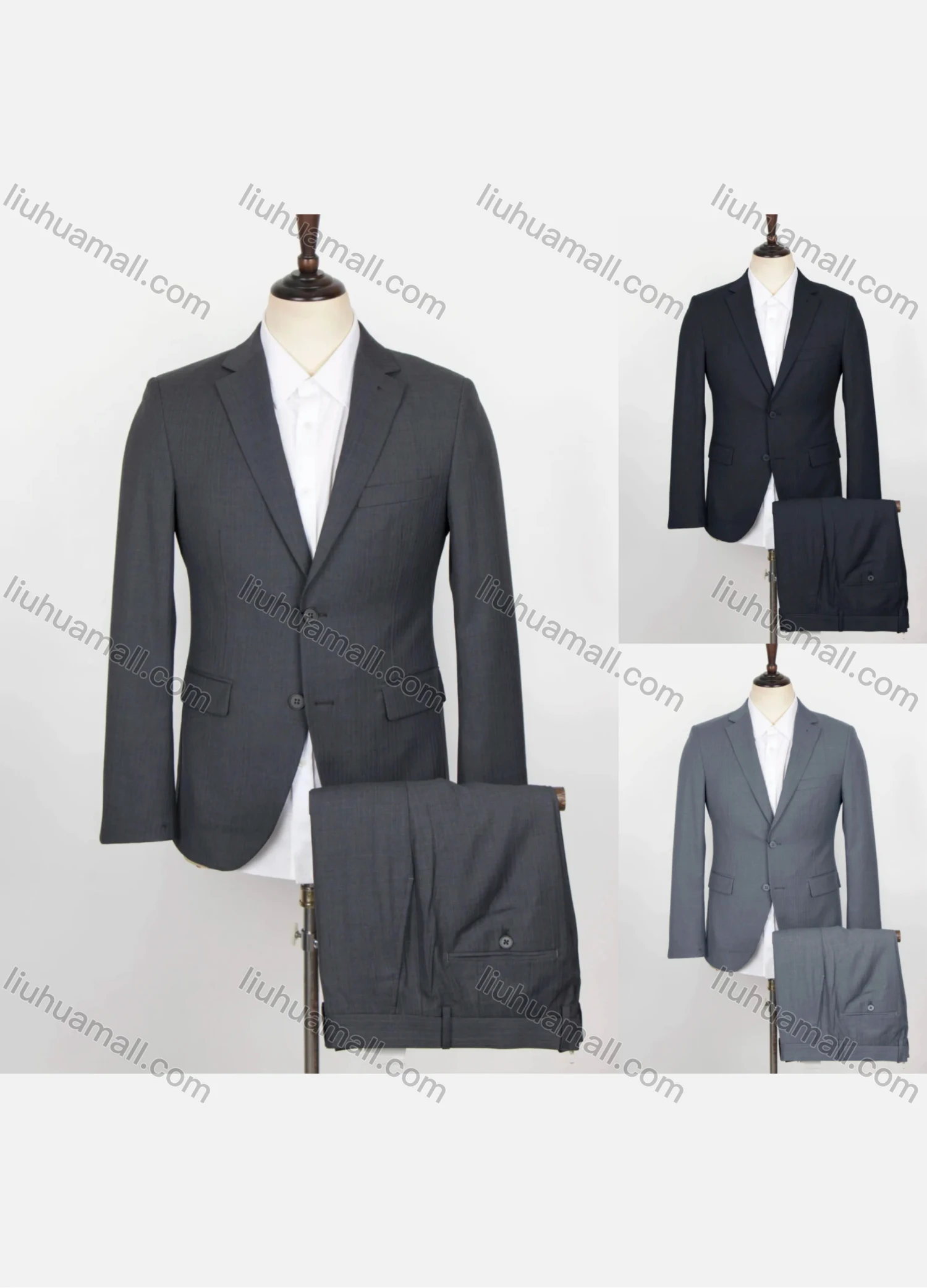 Wholesale Men's Formal Plain 2 Buttons Flap Pockets Blazer & Suit Pants 2-Piece Suit Sets OG2212-31298-35# - Liuhuamall