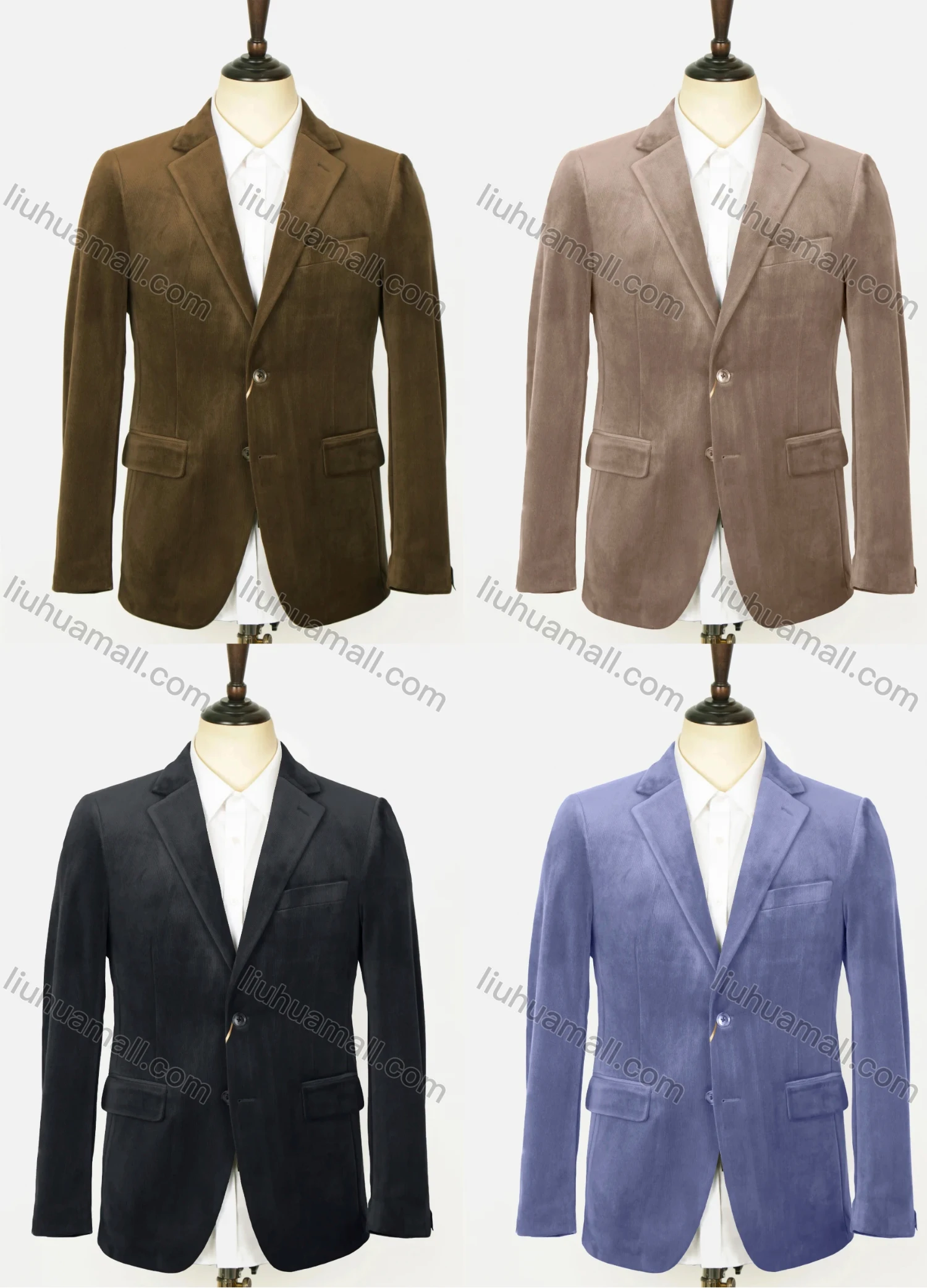 Wholesale Men's Formal Lapel Long Sleeve Single Breasted Flap Pockets Plain Blazer Jackets X21680-2# - Liuhuamall