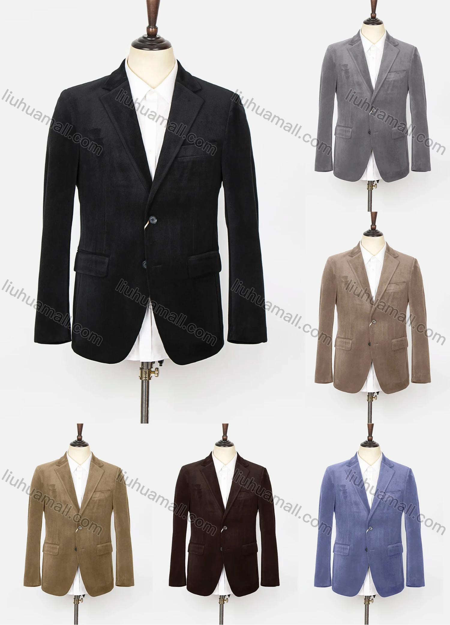 Wholesale Men's Formal Lapel Long Sleeve Single Breasted Flap Pockets Plain Blazer Jackets X21680-5# - Liuhuamall