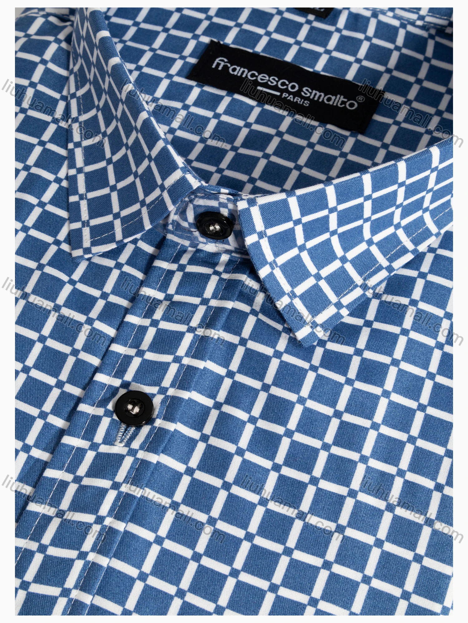 Wholesale Men's Casual Long Sleeve Plaid Print Button Front Pocket Shirt - Liuhuamall