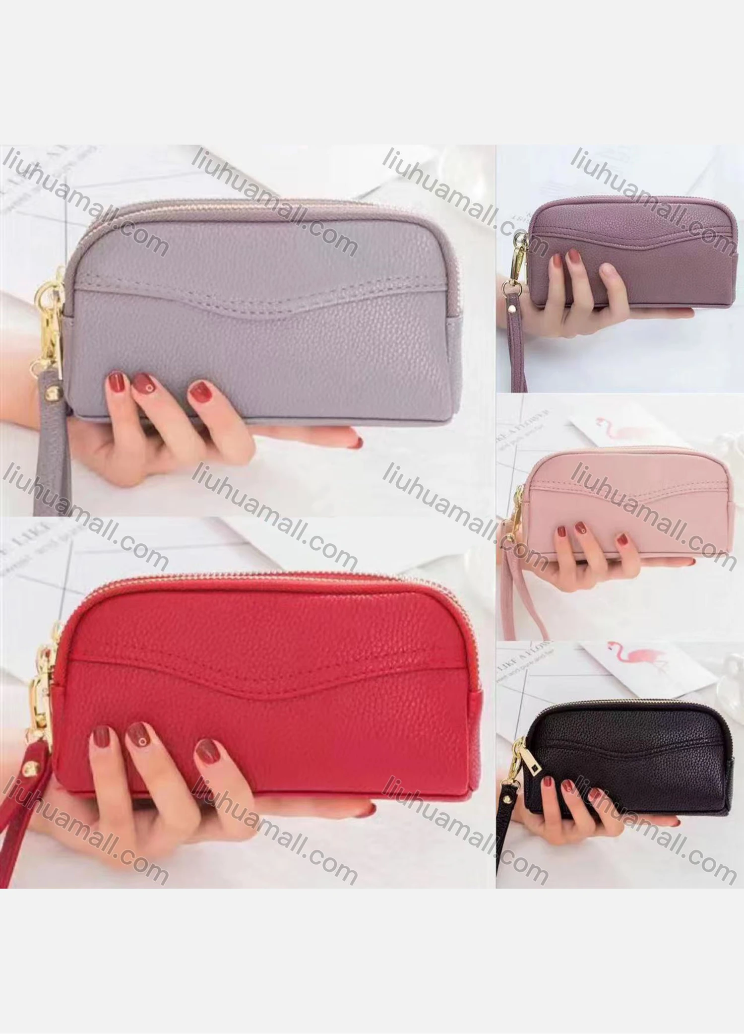 Wholesale Women's Casual Nylon Plain Clutch Handbag Purse With Multiple Compartments - Liuhuamall