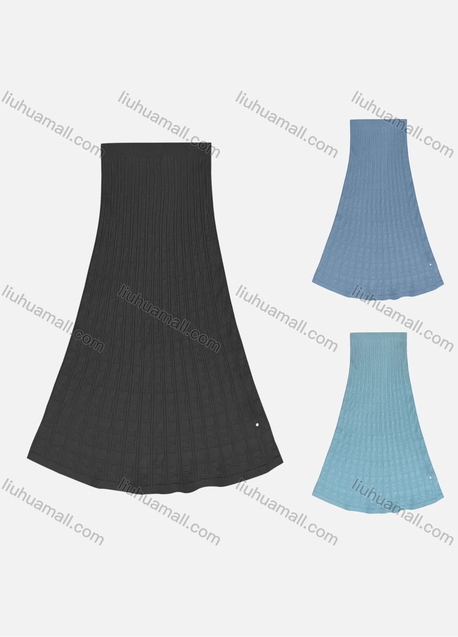 Wholesale Women's Causal Elastic Waist Plain Skirt - Liuhuamall