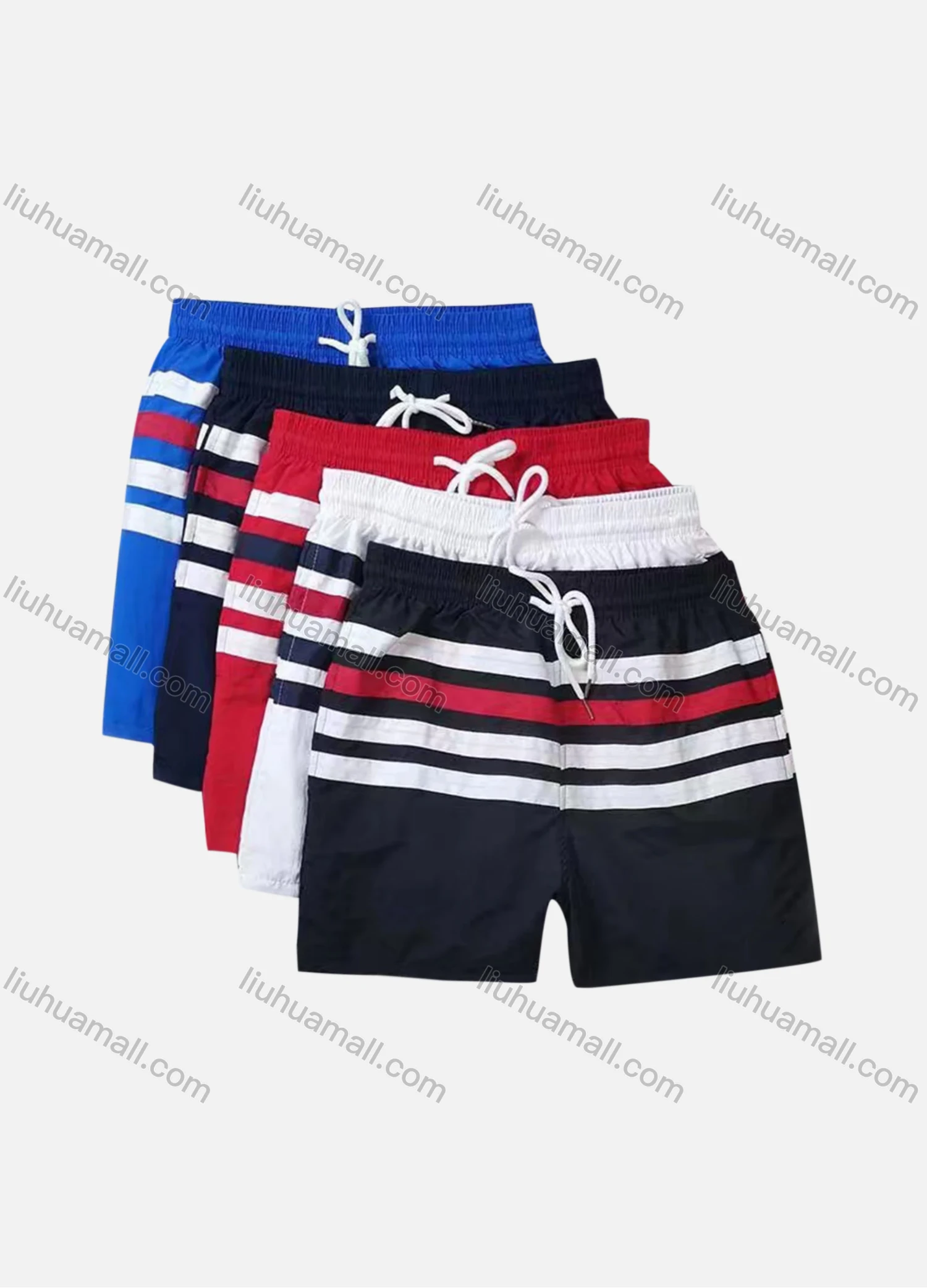 Wholesale Men's Sporty Striped Drawstring Shorts - Liuhuamall
