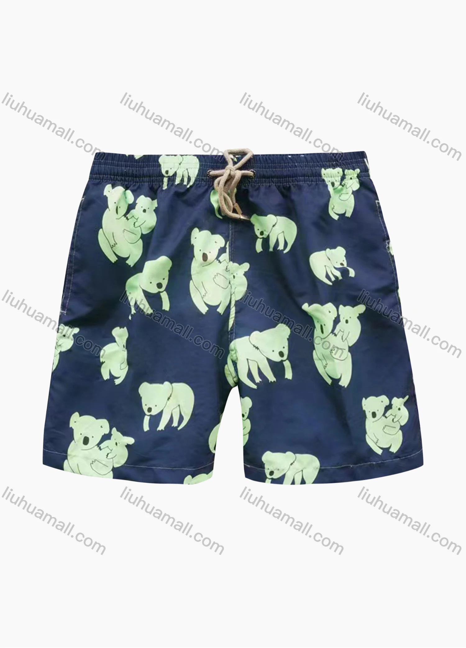 Wholesale Men's Casual Allover Print Drawstring Shorts - Liuhuamall