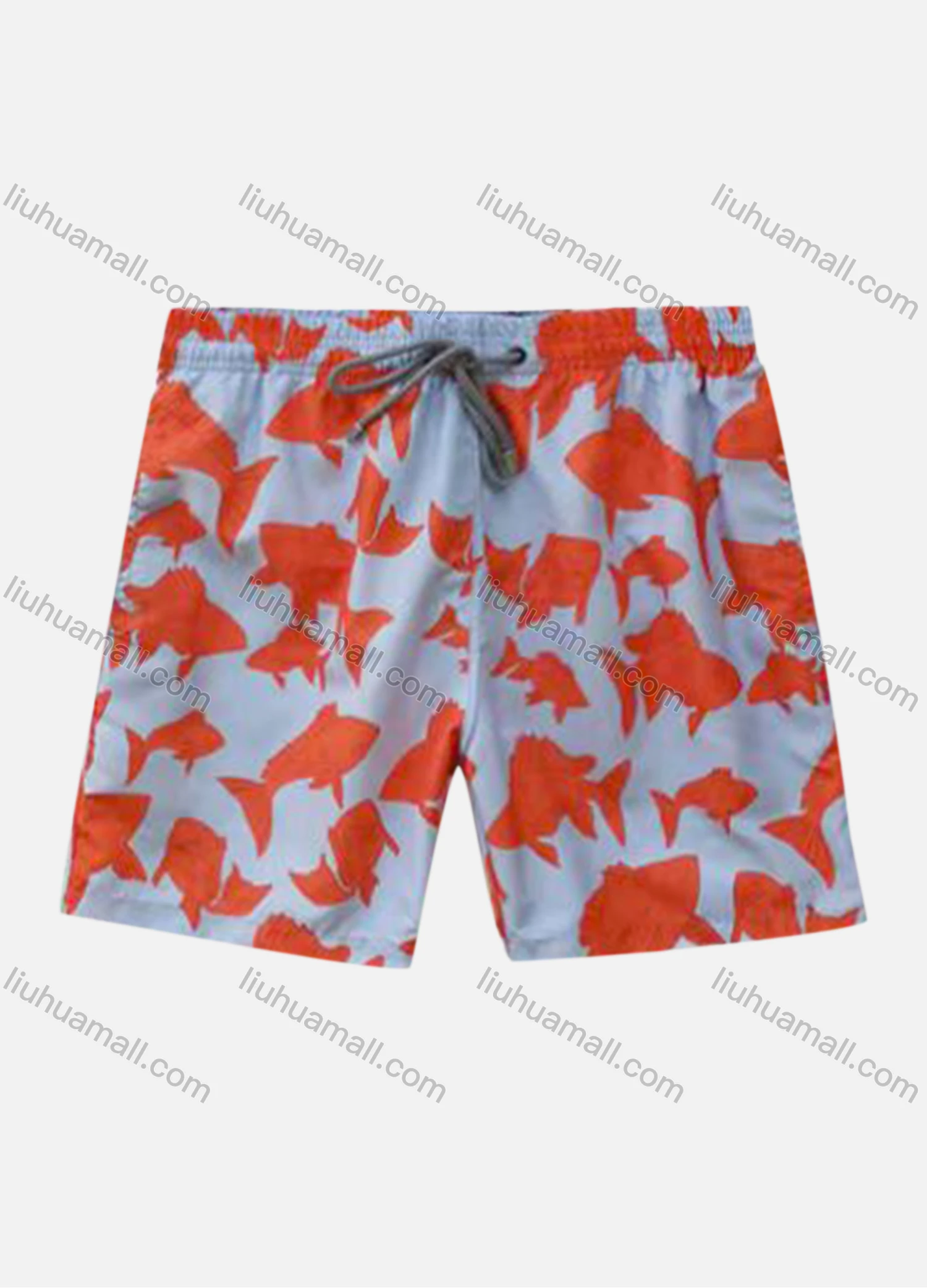 Wholesale Men's Casual Allover Print Drawstring Shorts - Liuhuamall