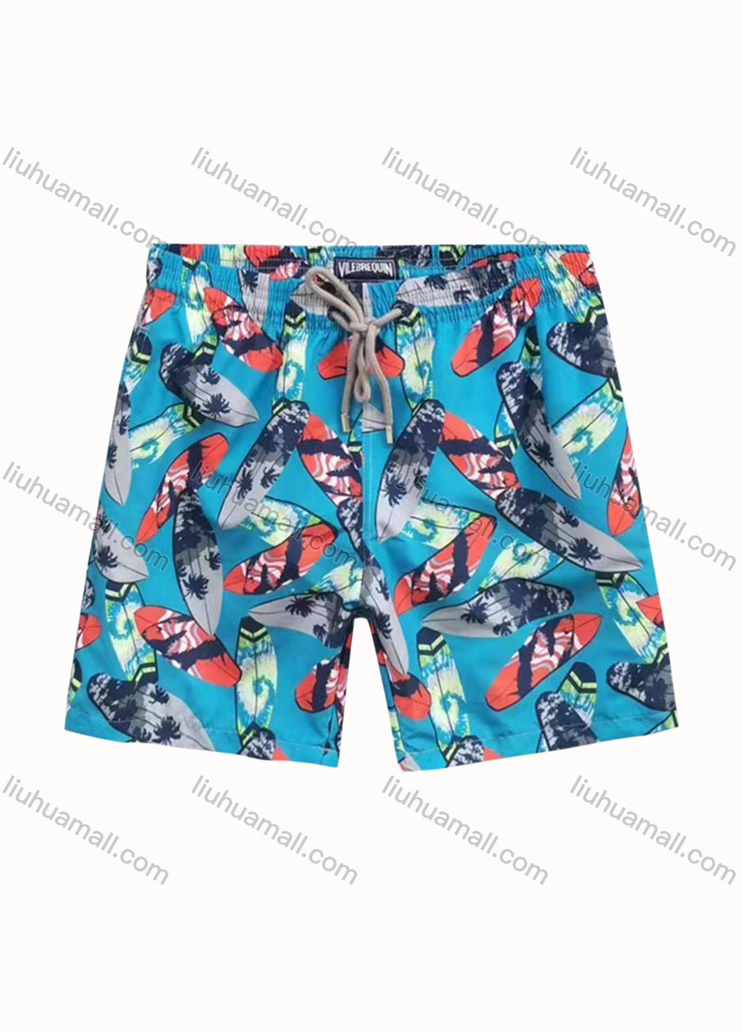 Wholesale Men's Casual Allover Print Drawstring Shorts - Liuhuamall