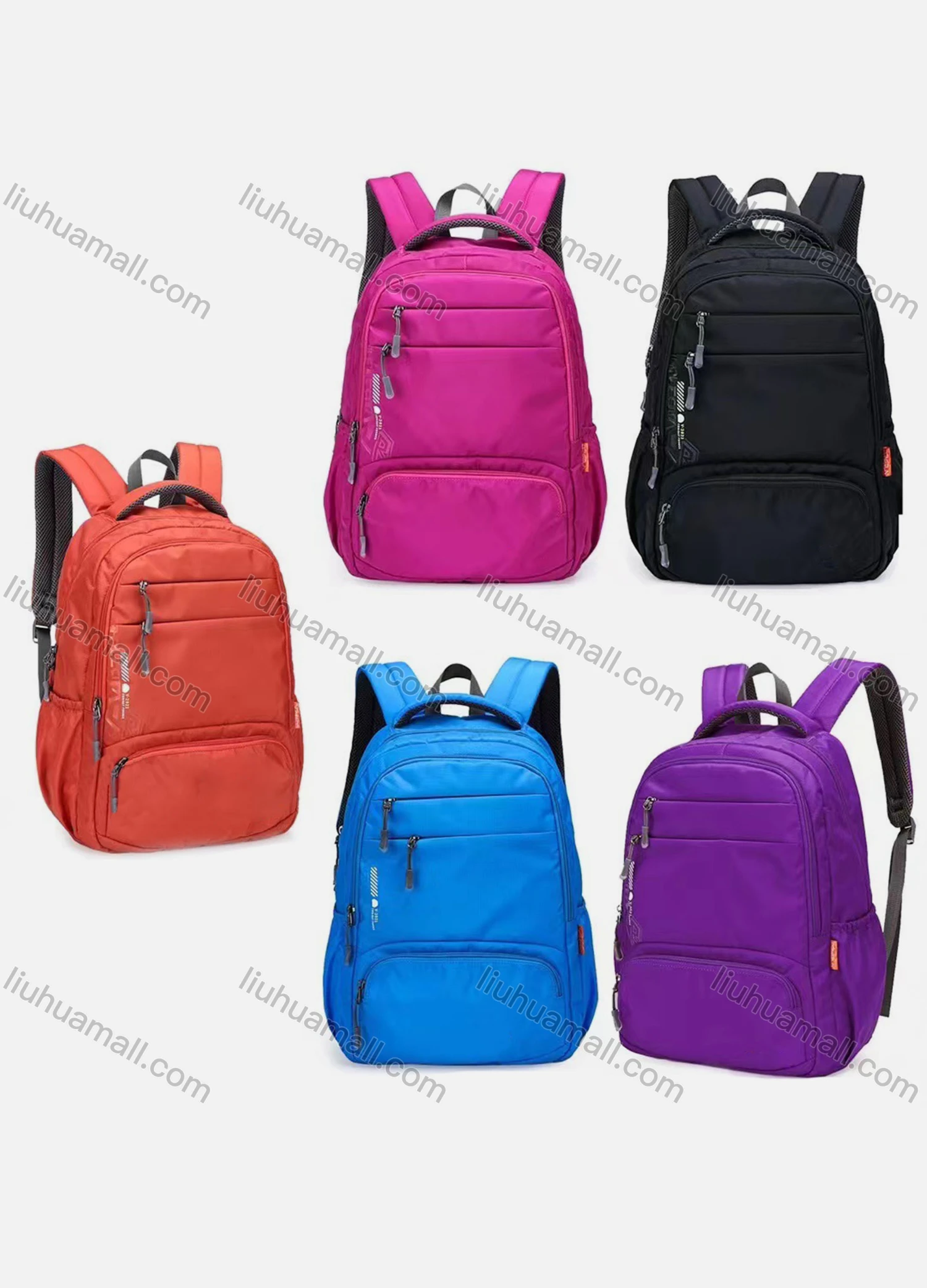 Wholesale Men's Casual Nylon Plain Outdoor Backpack With Adjustable Strap - Liuhuamall