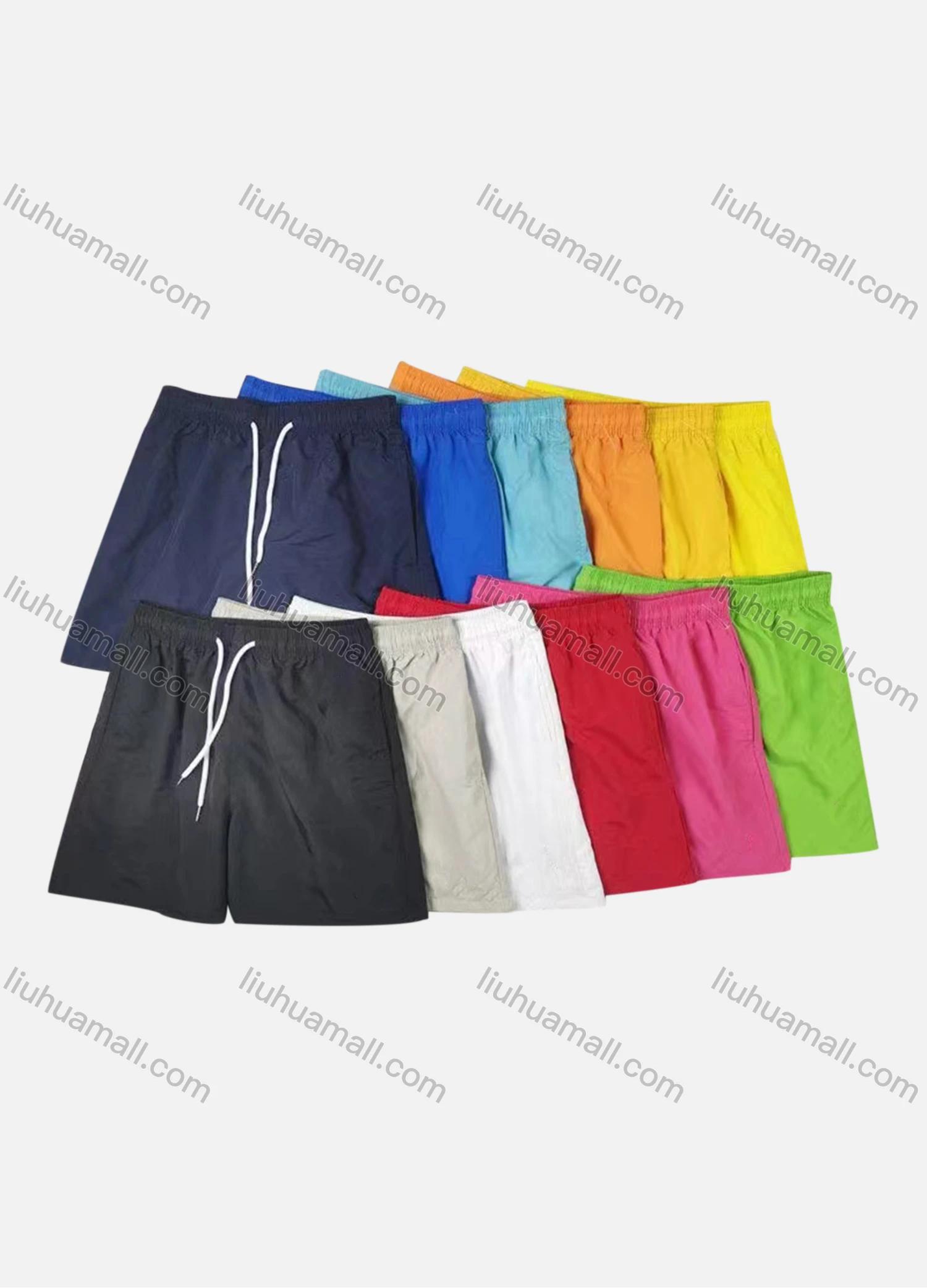 Wholesale Men's Casual Drawstring Plain Shorts - Liuhuamall