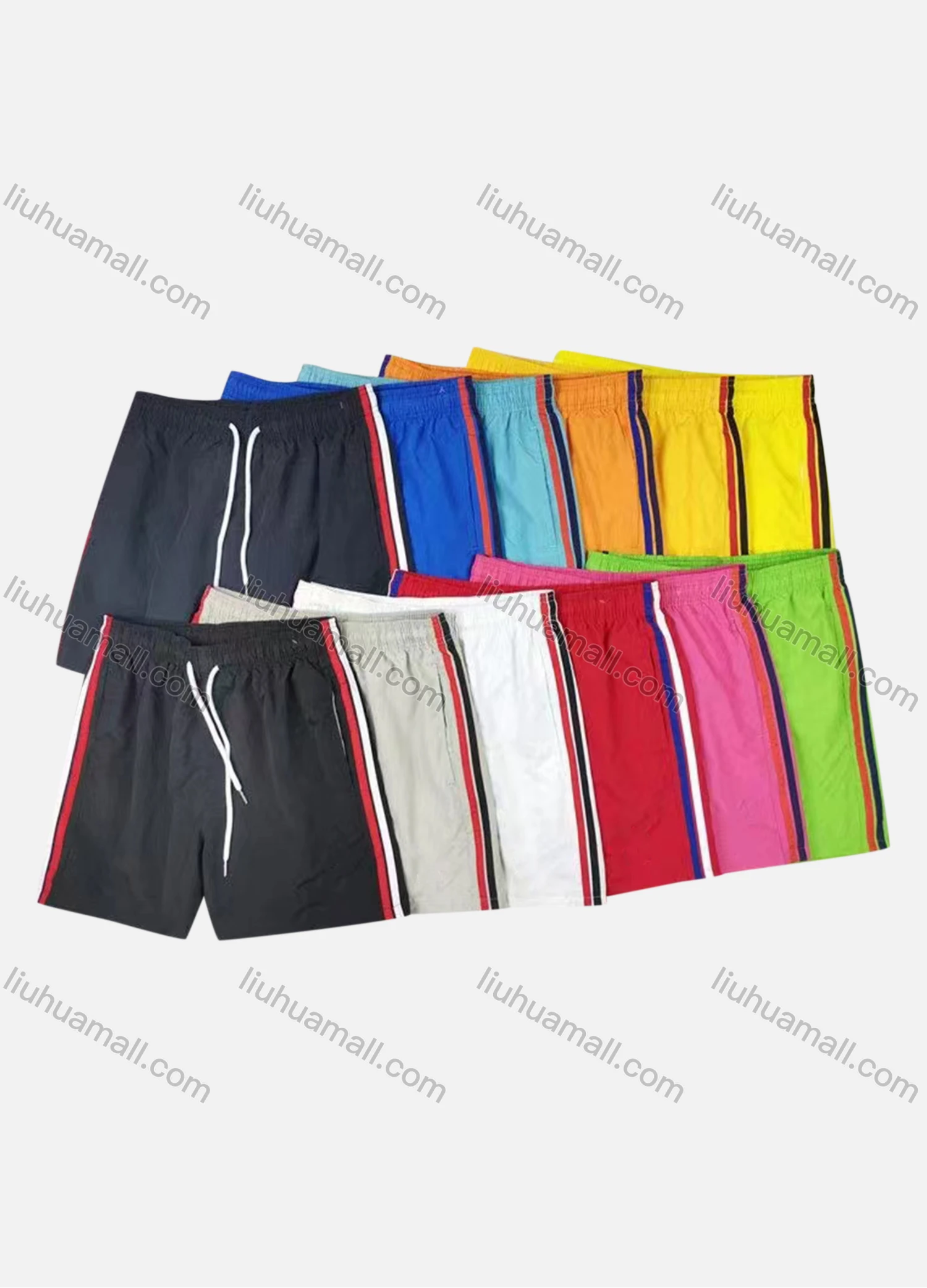 Wholesale Men's Casual Drawstring Striped Shorts - Liuhuamall