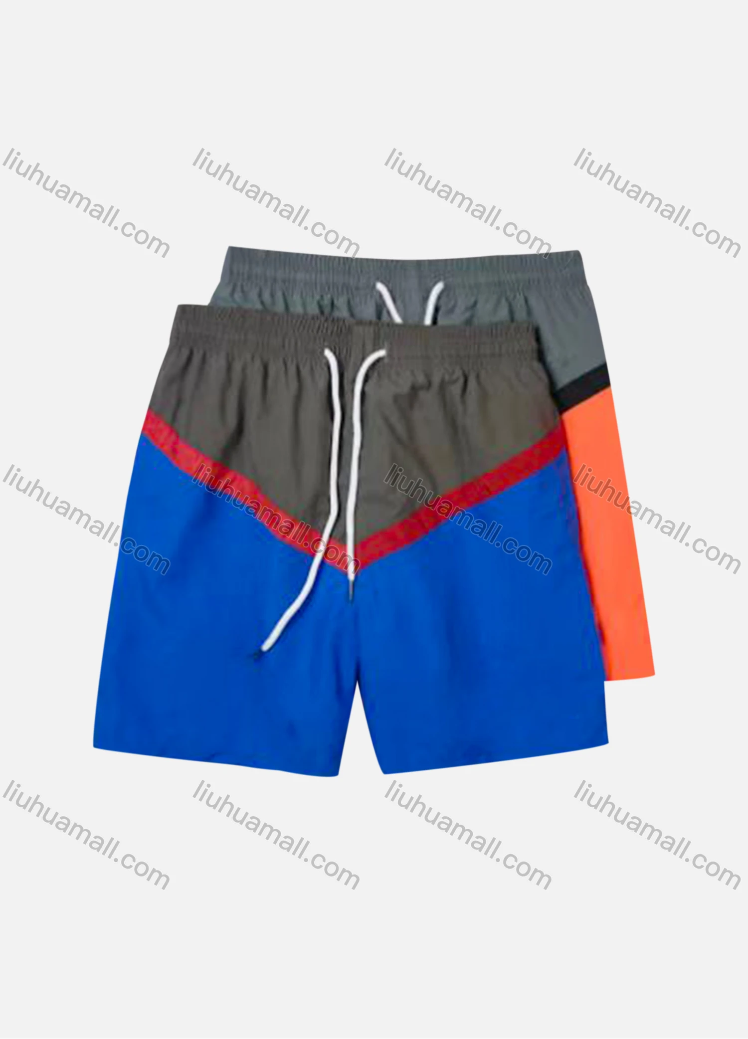 Wholesale Men's Casual Colorblock Drawstring Shorts - Liuhuamall