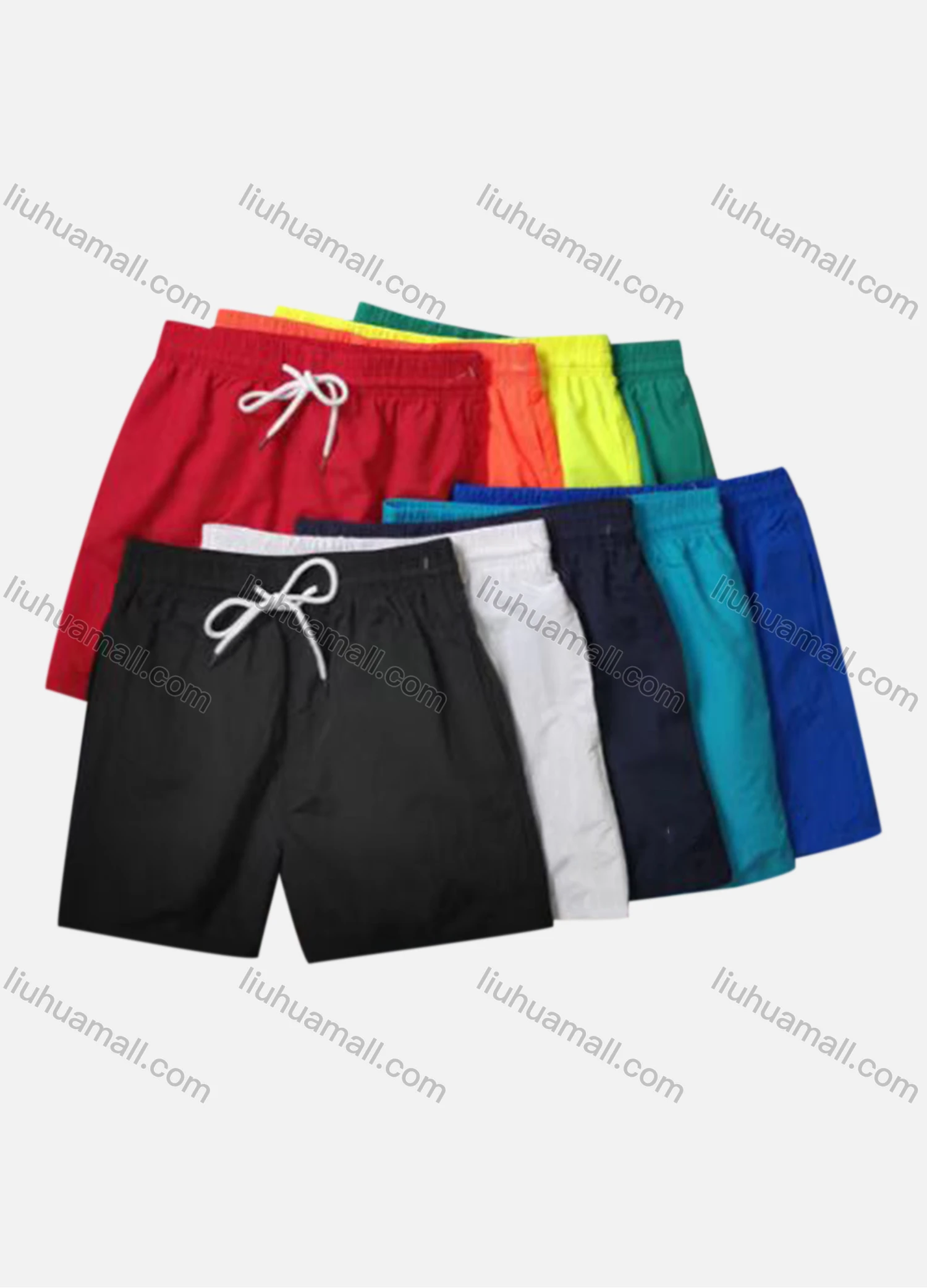Wholesale Men's Casual Drawstring Plain Shorts - Liuhuamall