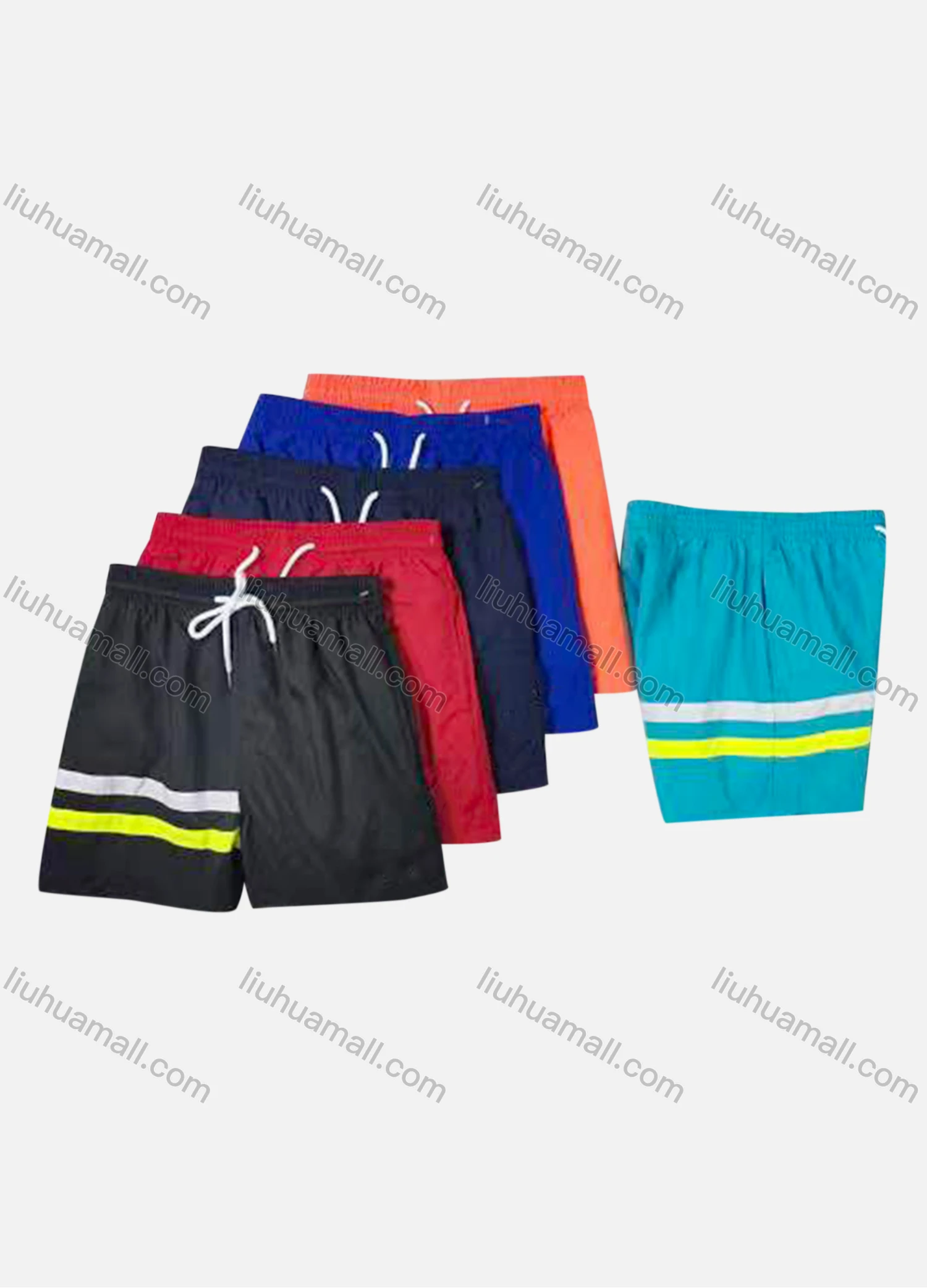 Wholesale Men's Casual Drawstring Striped Shorts - Liuhuamall