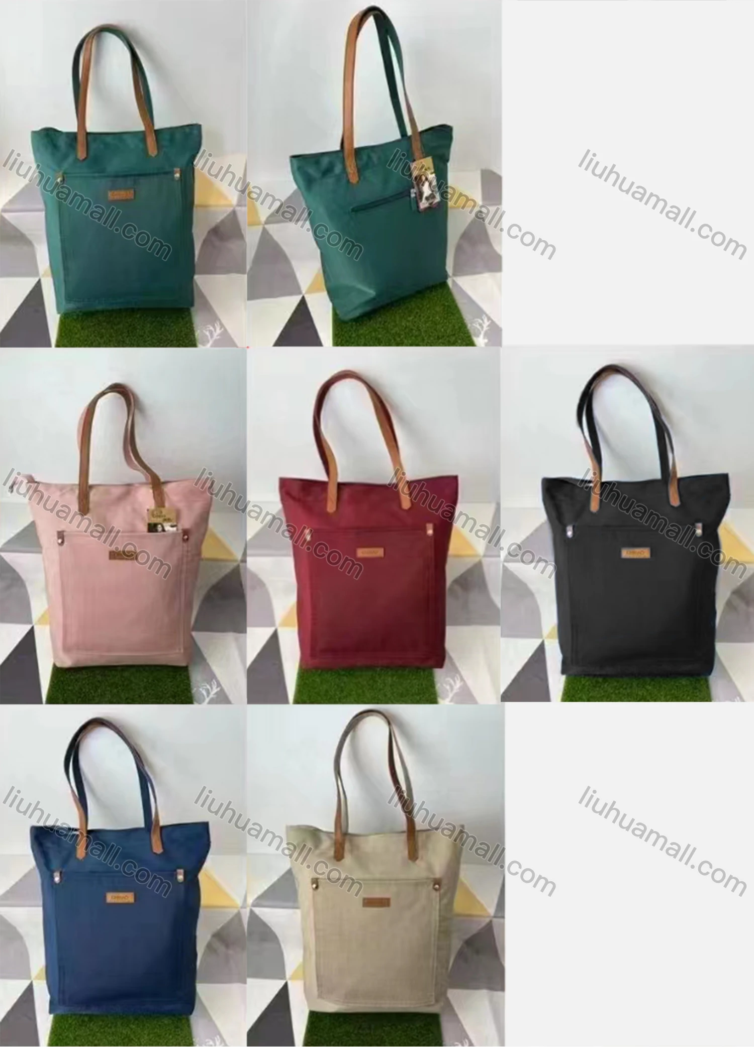 Wholesale Women's Casual Nylon Plain Shoulder Bag With Multiple Compartments - Liuhuamall
