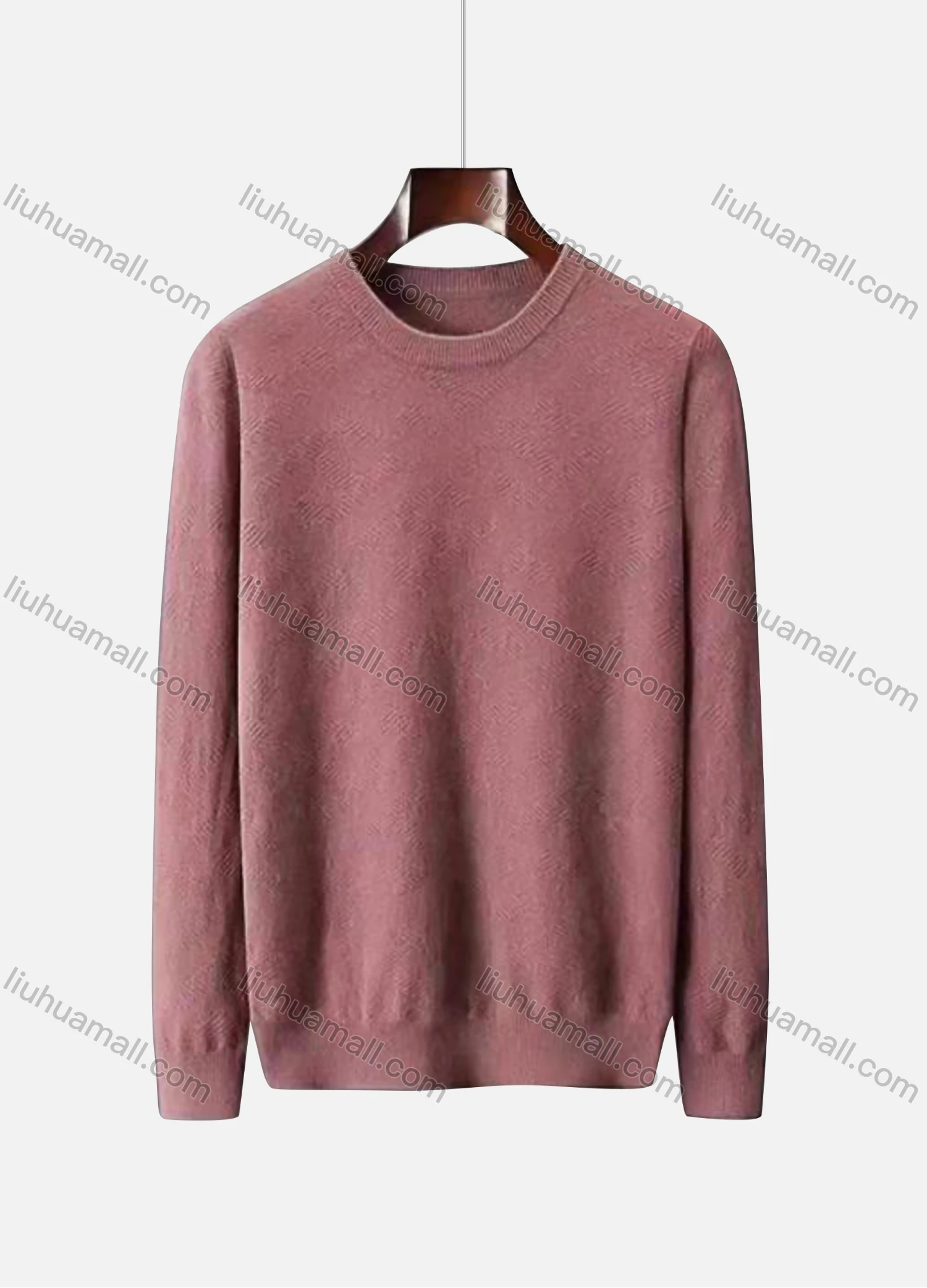 Wholesale Men's Casual Plain Round Neck Long Sleeve Sweater - Liuhuamall