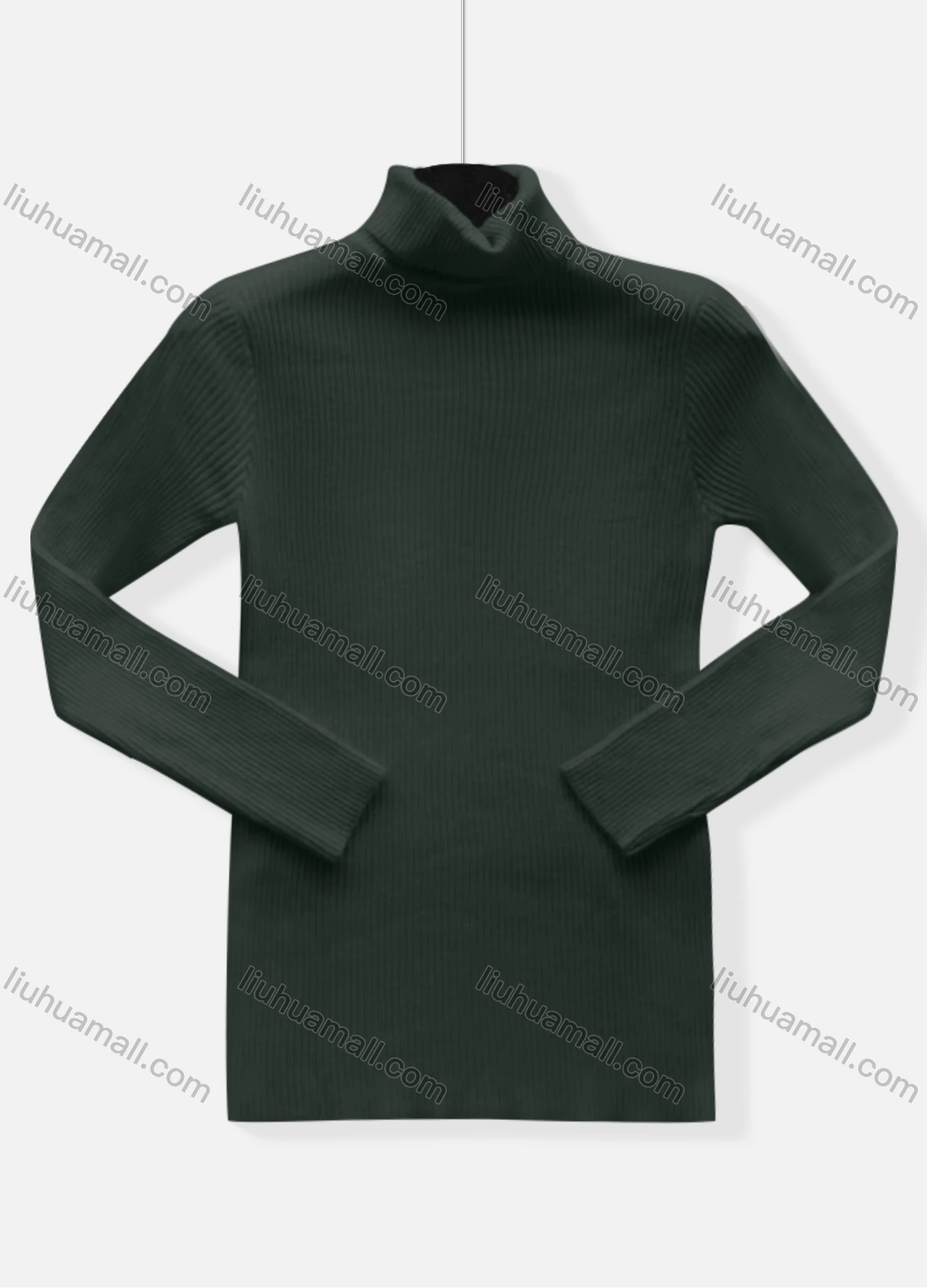 Wholesale Men's Casual Plain Turtleneck Long Rib Knit Sleeve Sweater - Liuhuamall