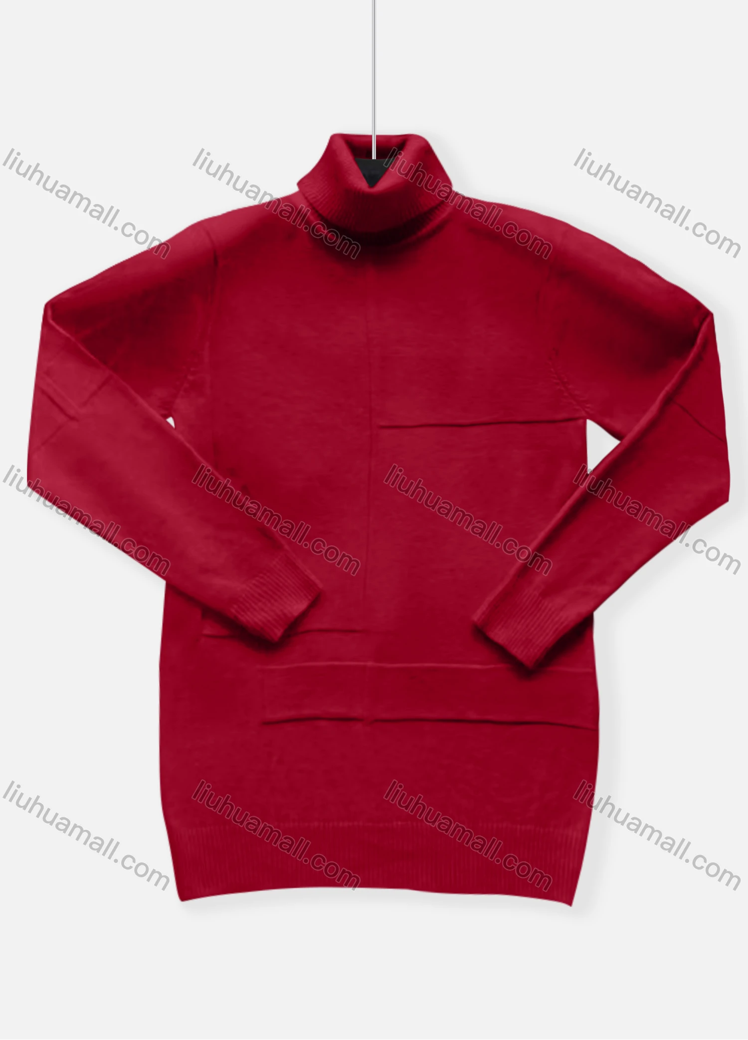 Wholesale Men's Casual Plain Turtleneck Long Sleeve Sweater - Liuhuamall