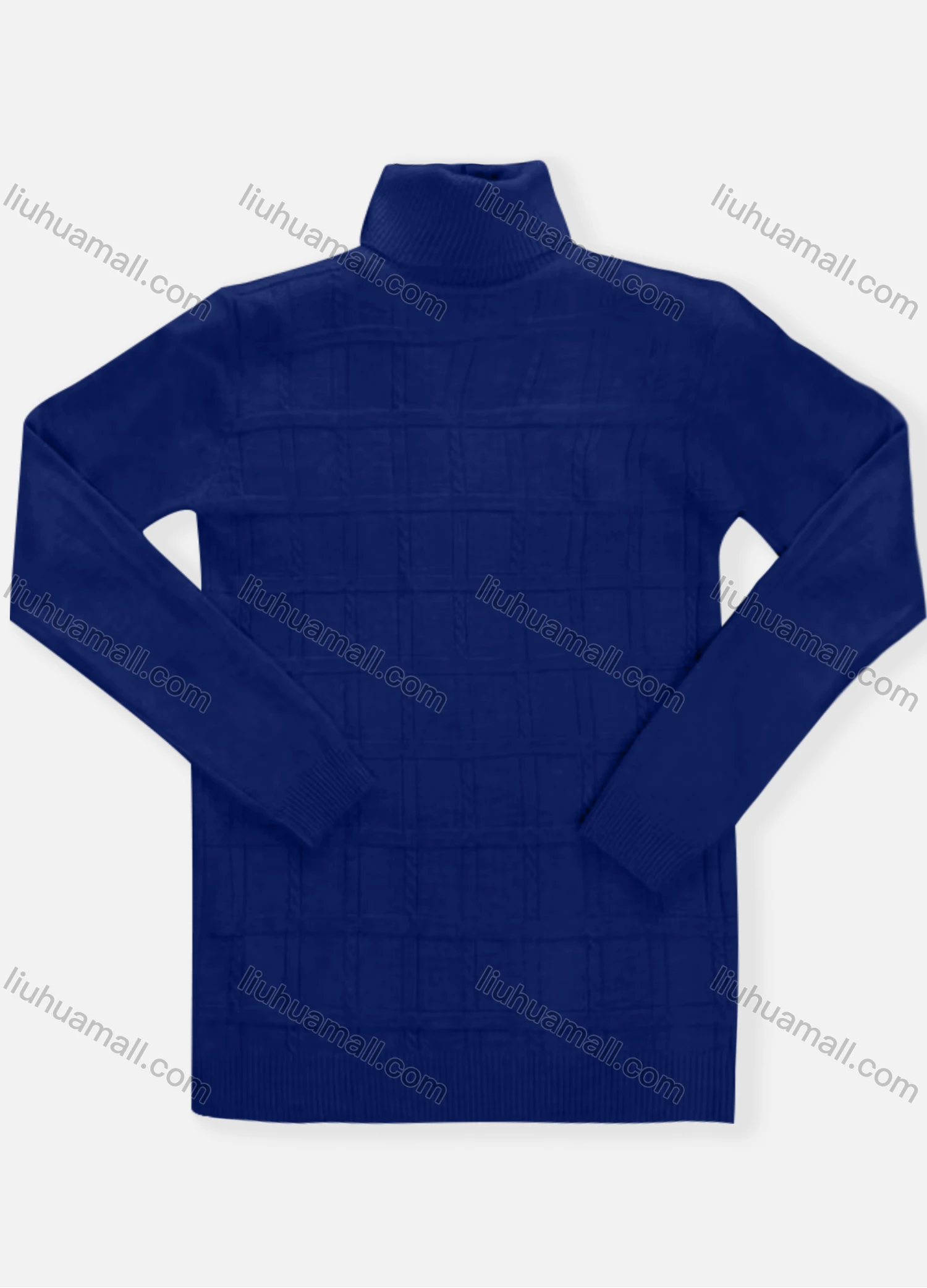 Wholesale Men's Casual Plain Turtleneck Long Sleeve Sweater - Liuhuamall