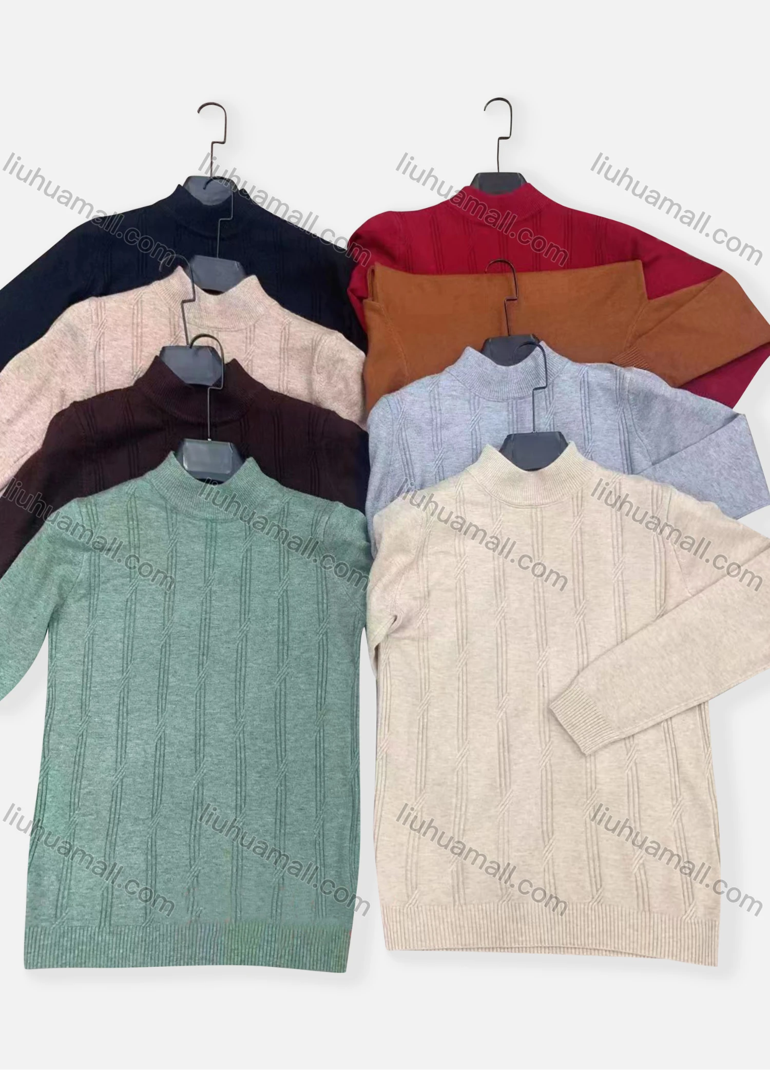 Wholesale Men's Casual Plain Striped Round Neck Long Sleeve Sweater - Liuhuamall