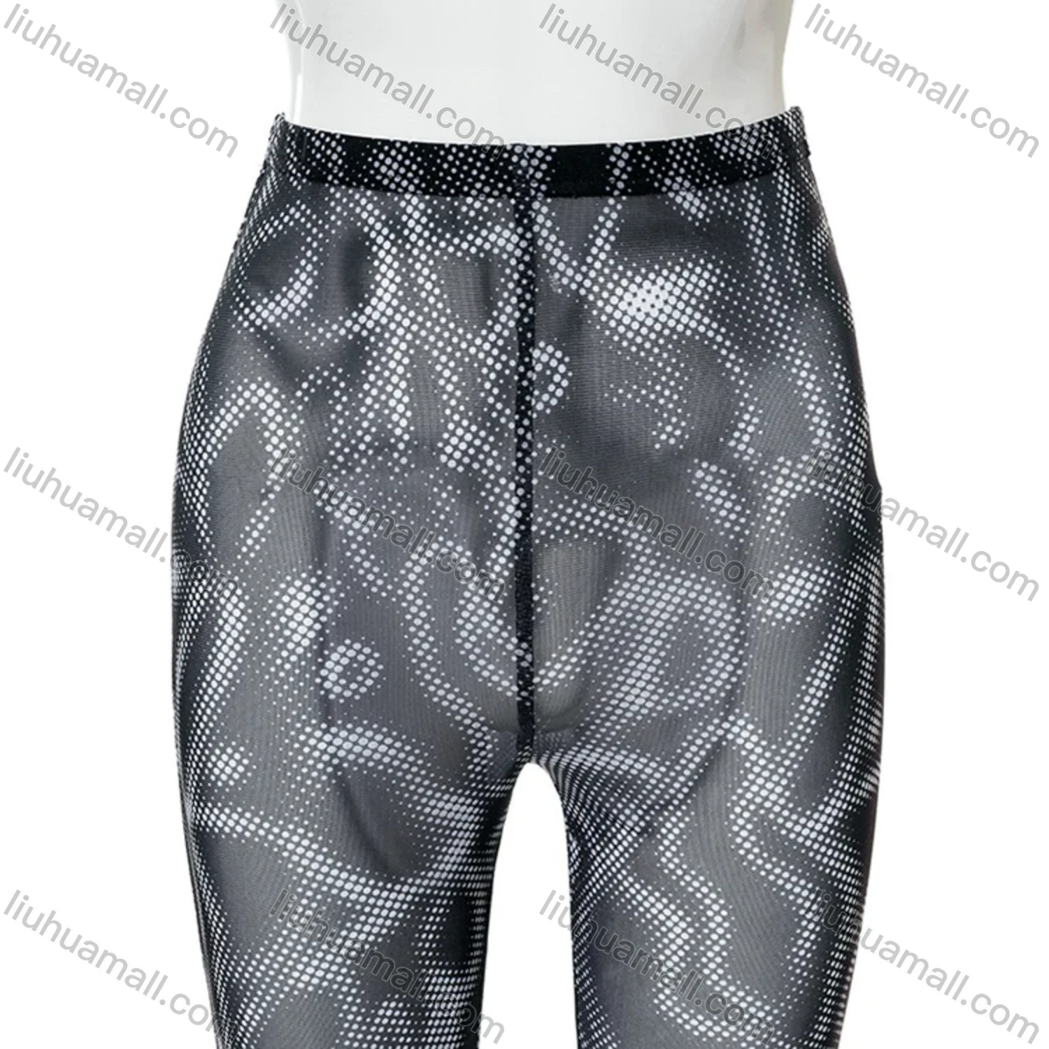 Wholesale Women's Casual Mesh Python Texture High Waist Flared Pants Q21PT540# - Liuhuamall