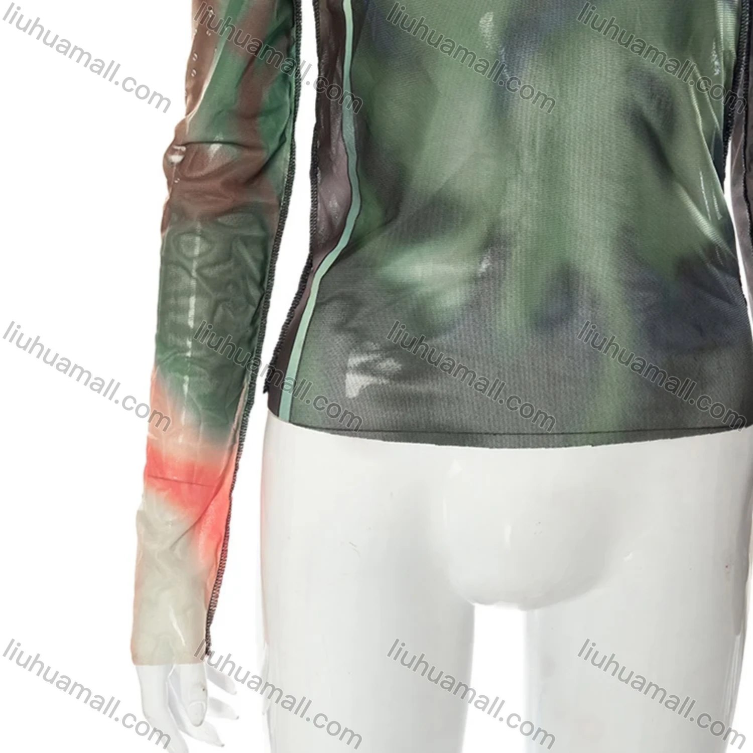 Wholesale Women's Casual Tie Dye Off Shoulder Long Sleeve Blouse Y21TP483# - Liuhuamall